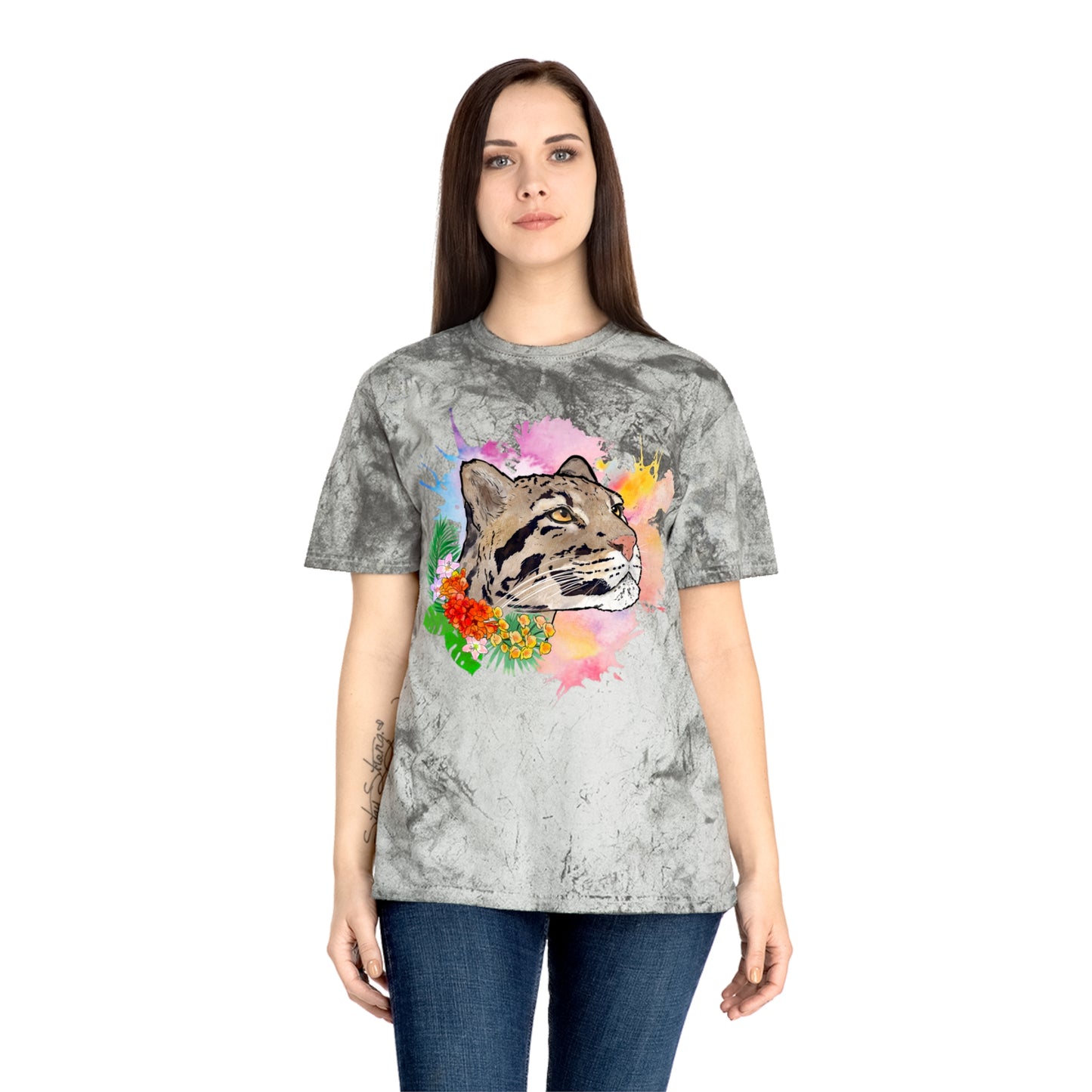 Clouded Leopard Floral Comfort Colors Color Blast T-Shirt