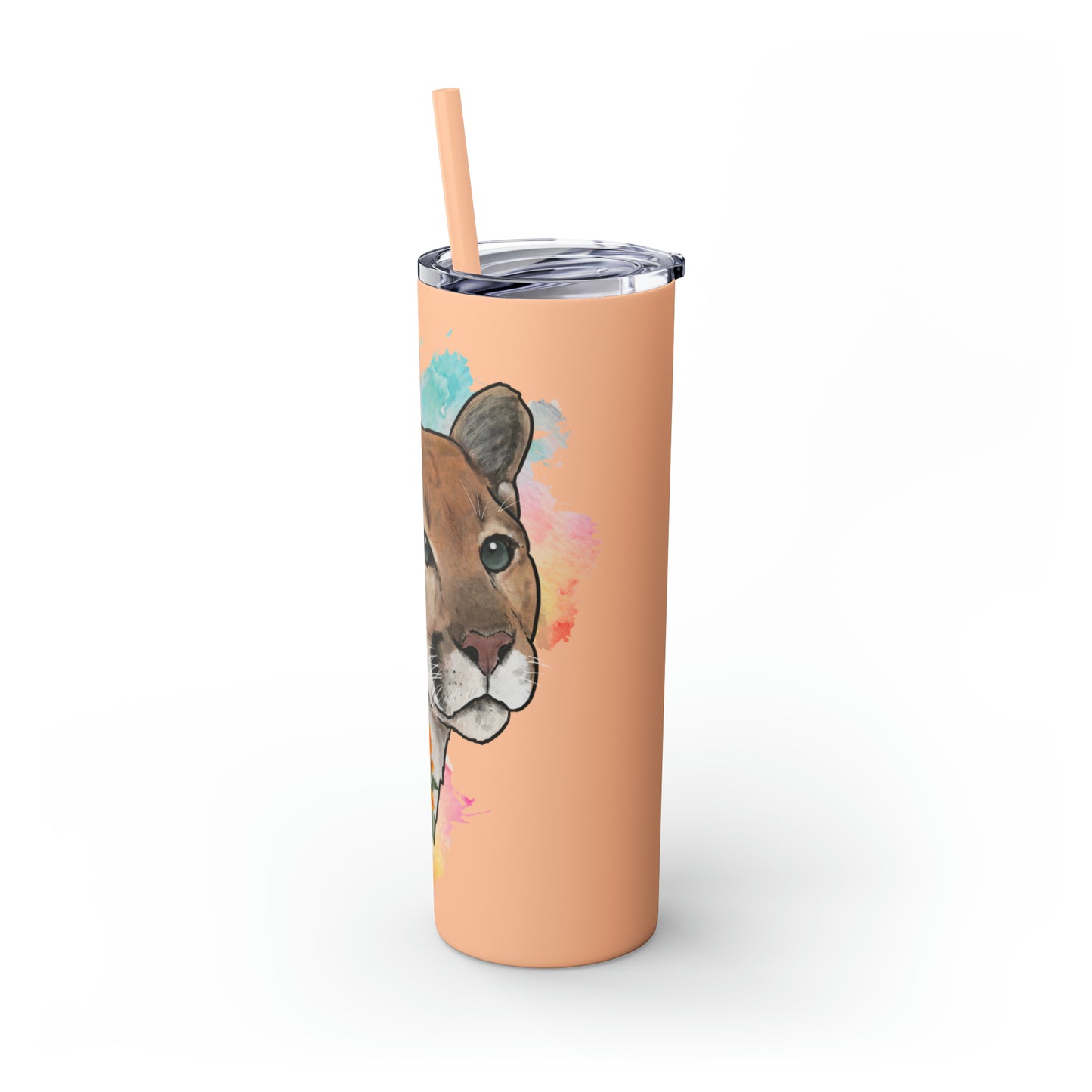 Mountain Lion Tumbler with Straw, 20oz