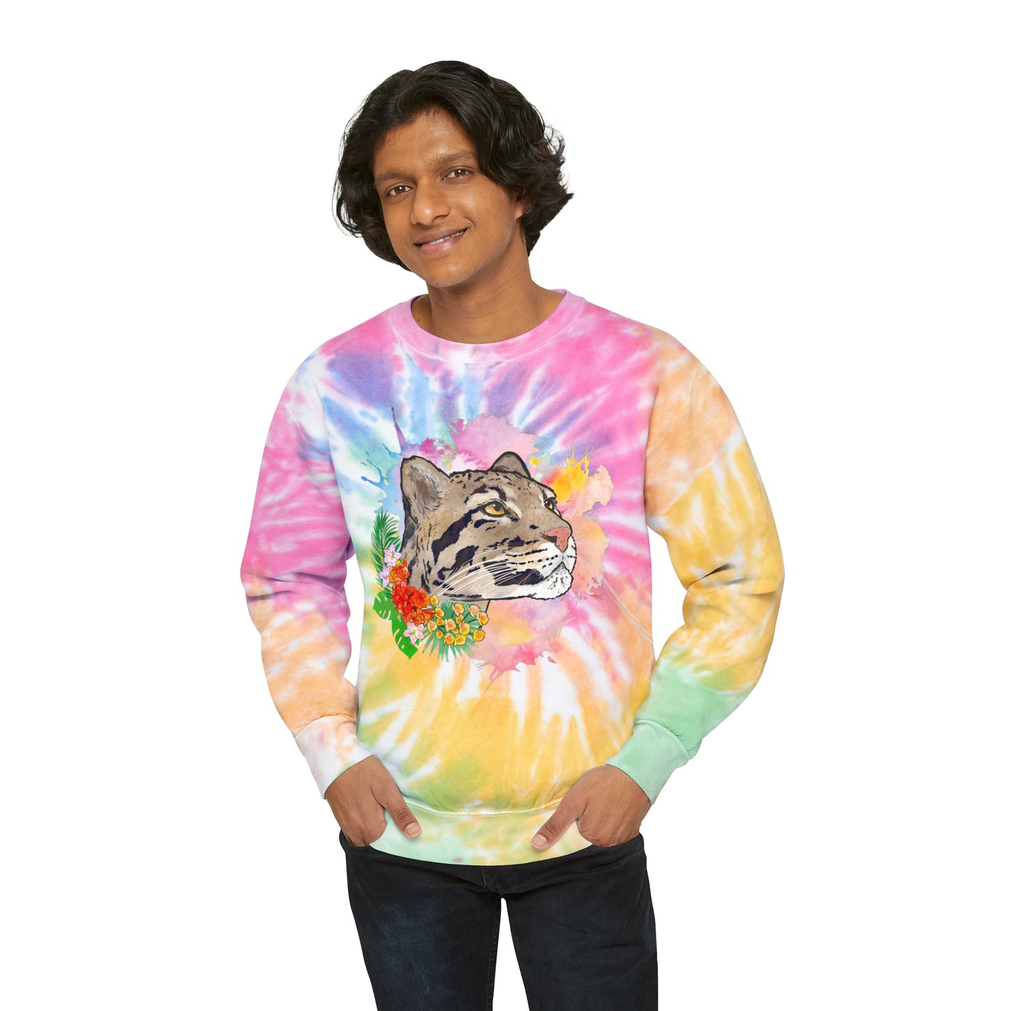 Clouded Leopard Tie-Dye Sweatshirt