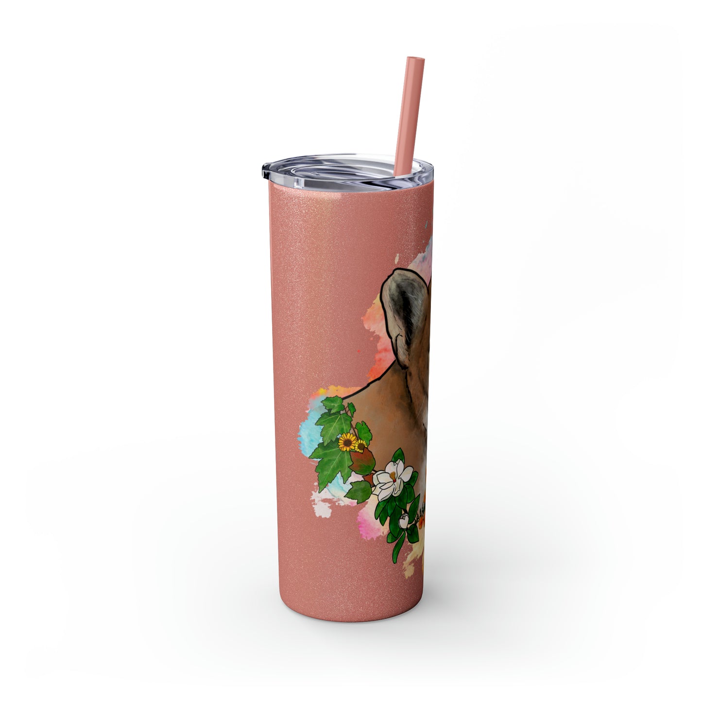 Mountain Lion Tumbler with Straw, 20oz