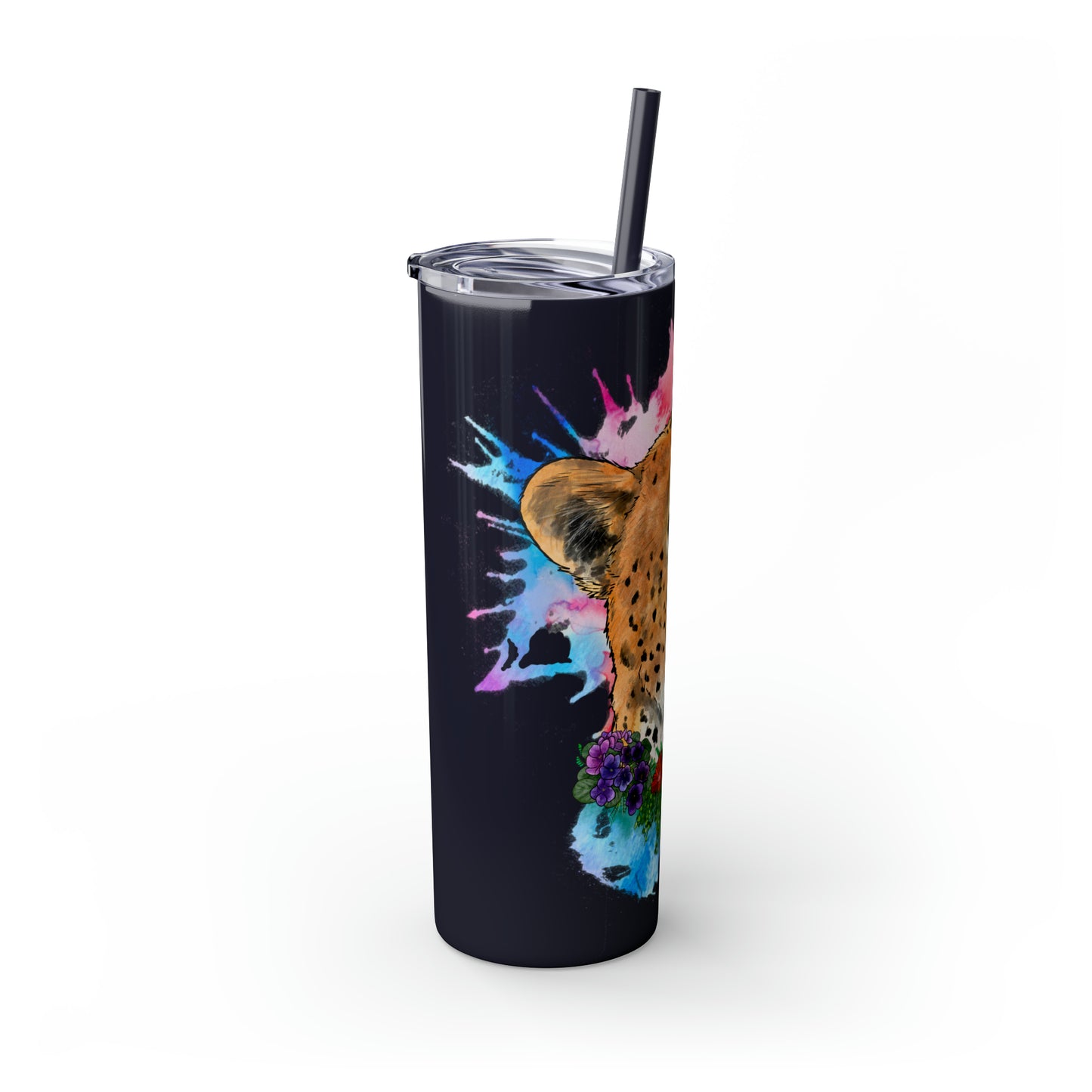 Cheetah Tumbler with Straw, 20oz