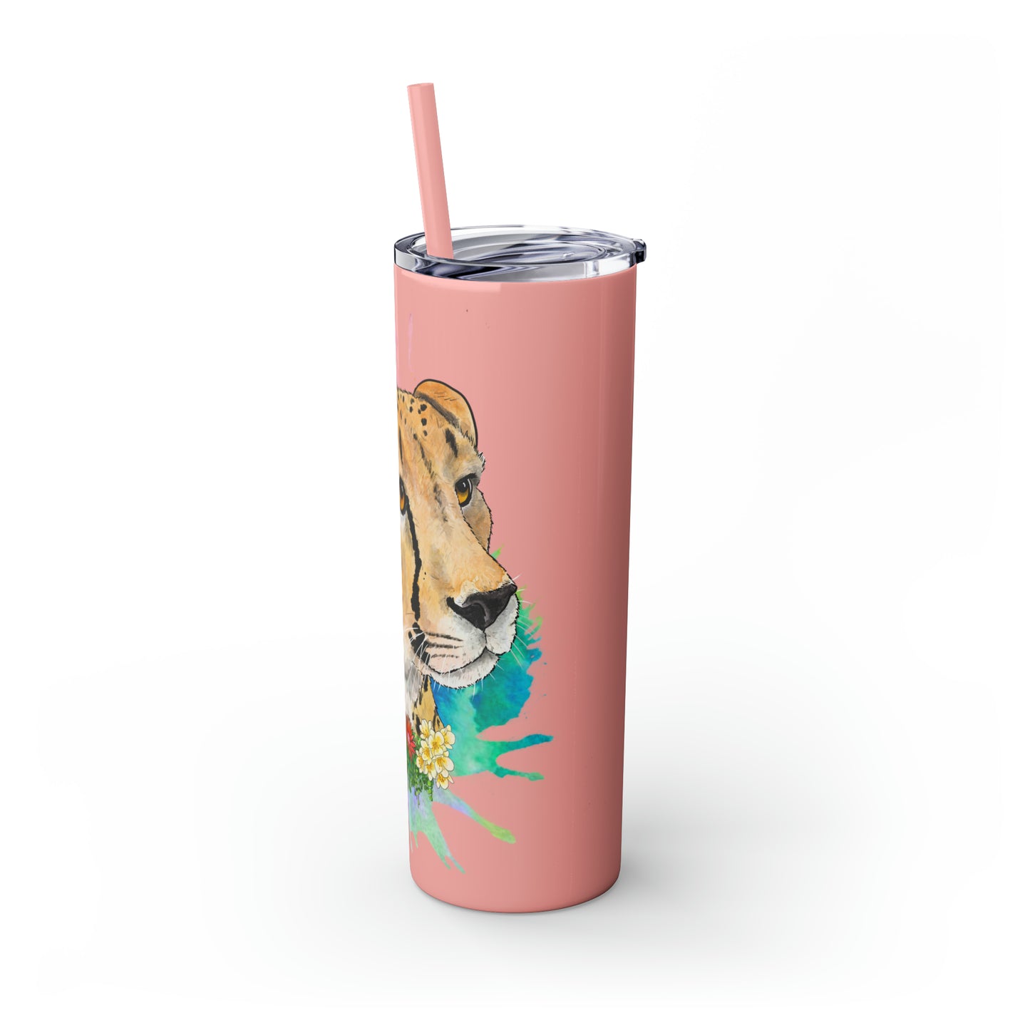 Cheetah Tumbler with Straw, 20oz