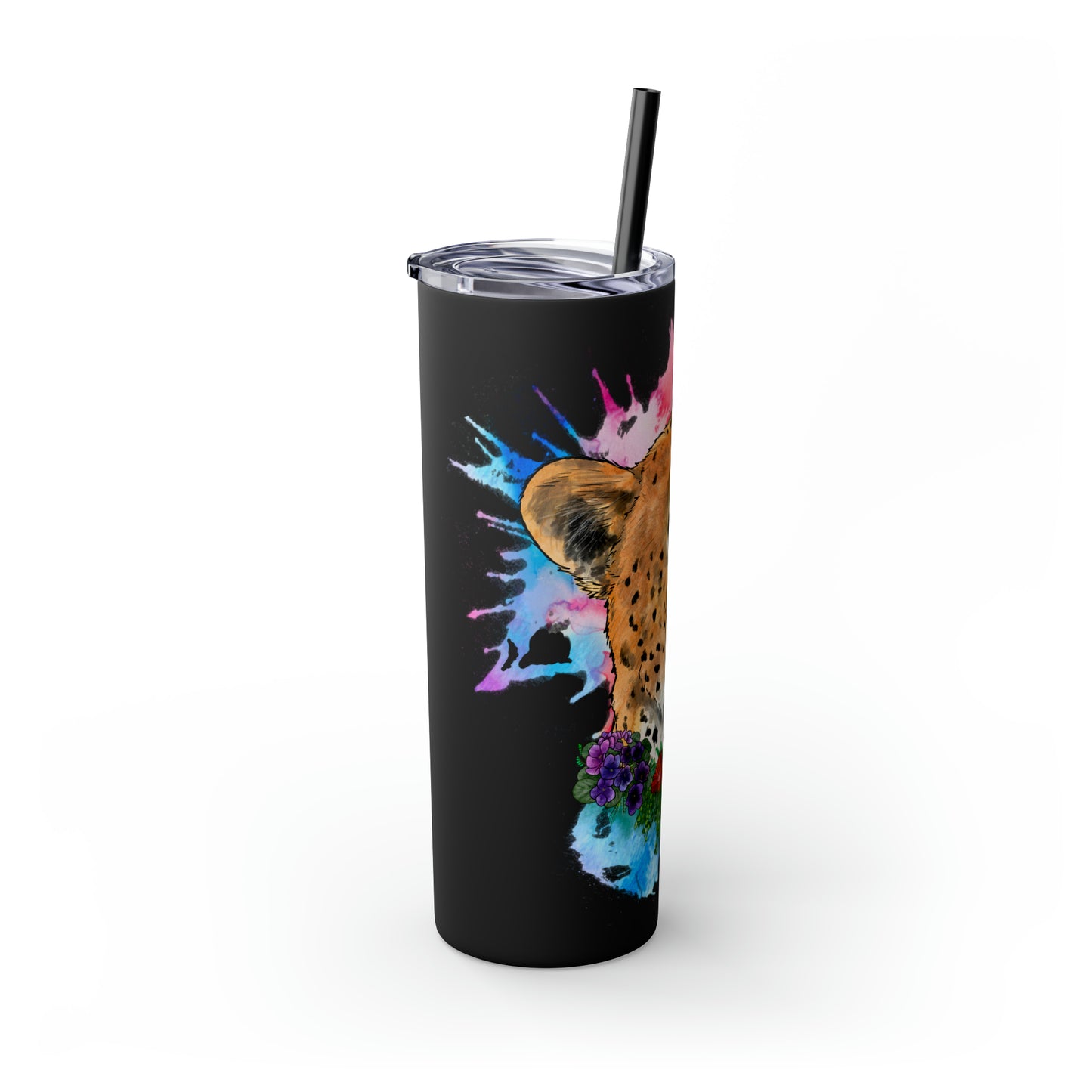 Cheetah Tumbler with Straw, 20oz