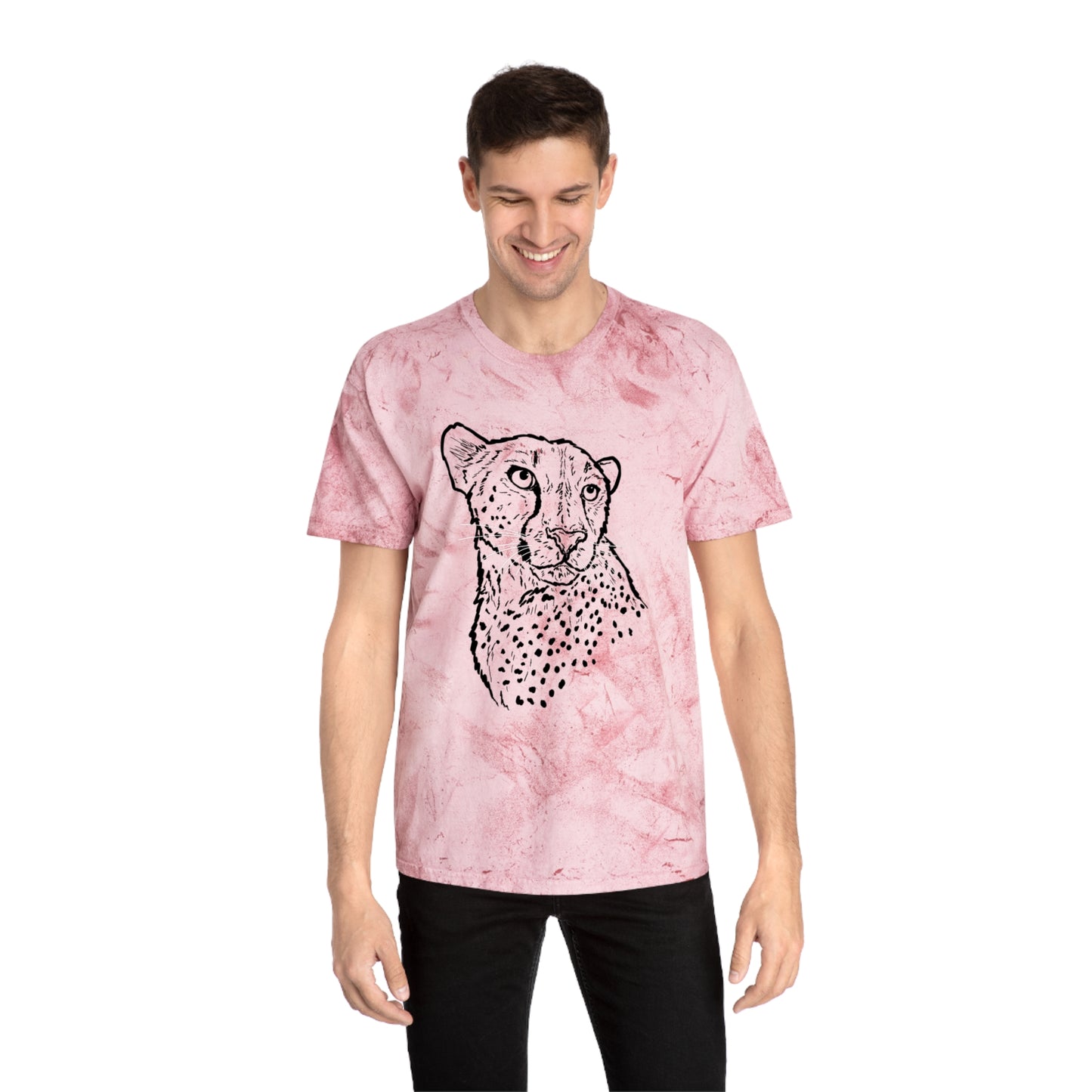 Cheetah Front and Back Color Blast T-Shirt