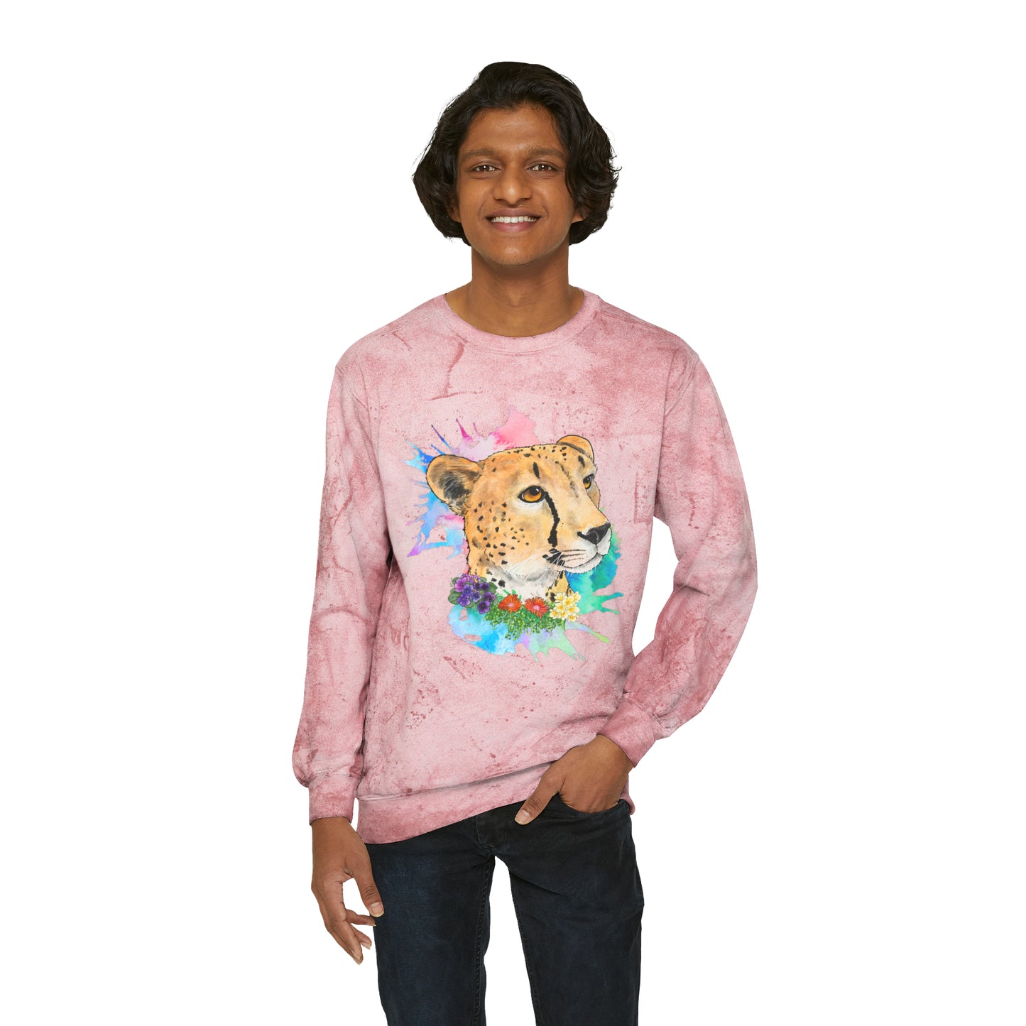 Cheetah Color Blast Crewneck Sweatshirt