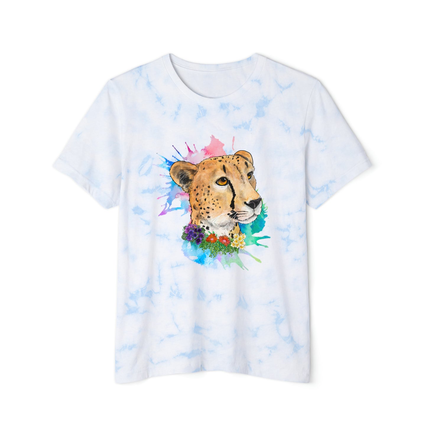 Cheetah Lion Tie-Dyed T-Shirt