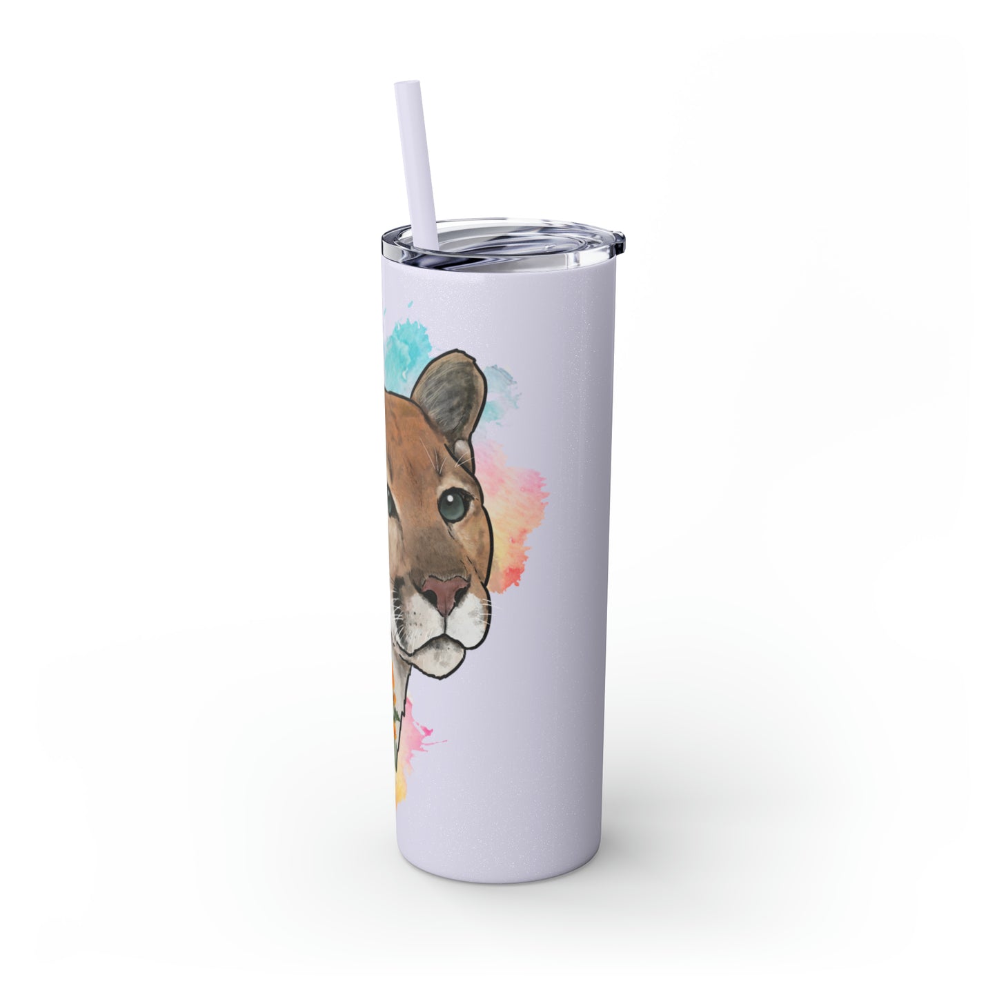Mountain Lion Tumbler with Straw, 20oz