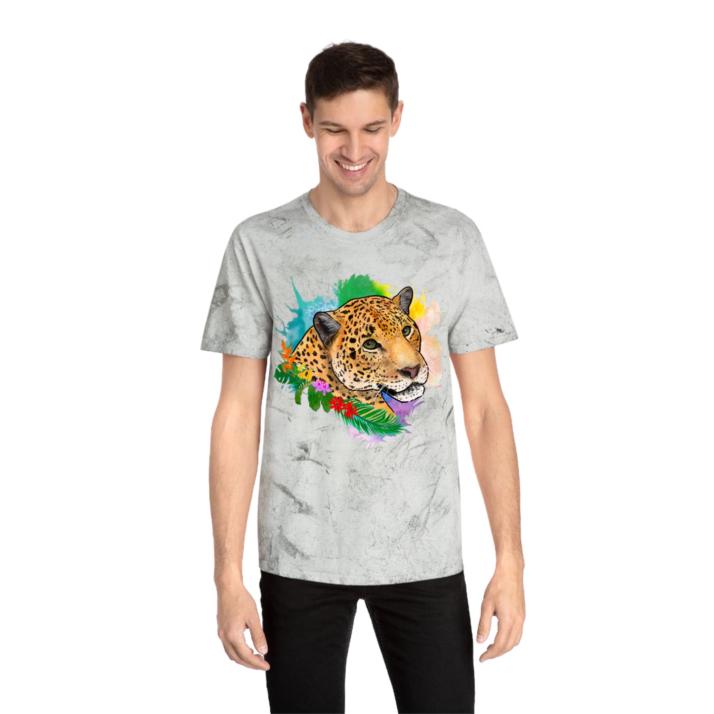 Jaguar Floral Comfort Colors Color Blast T-Shirt