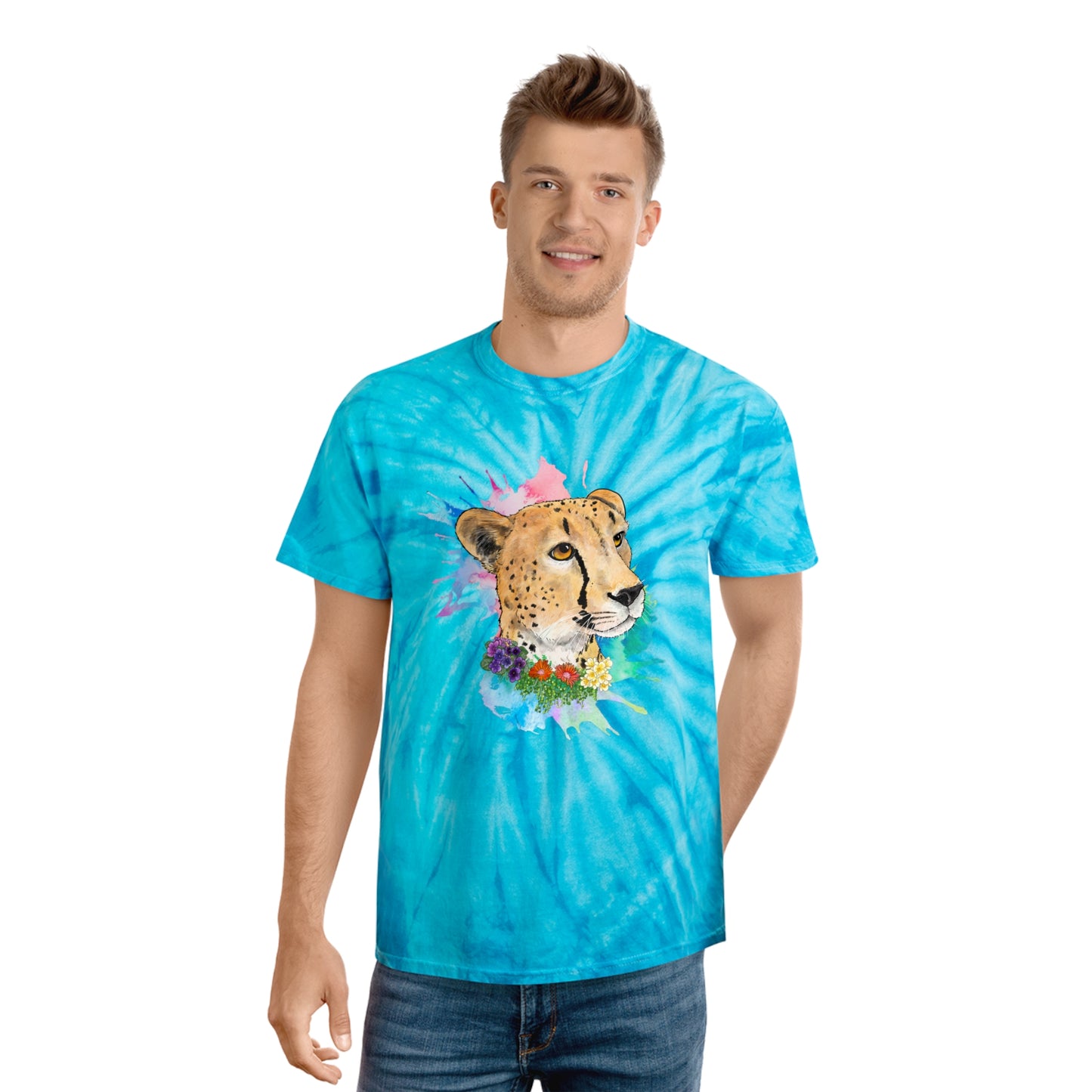 Cheetah Lion Tie-Dye Tee, Cyclone