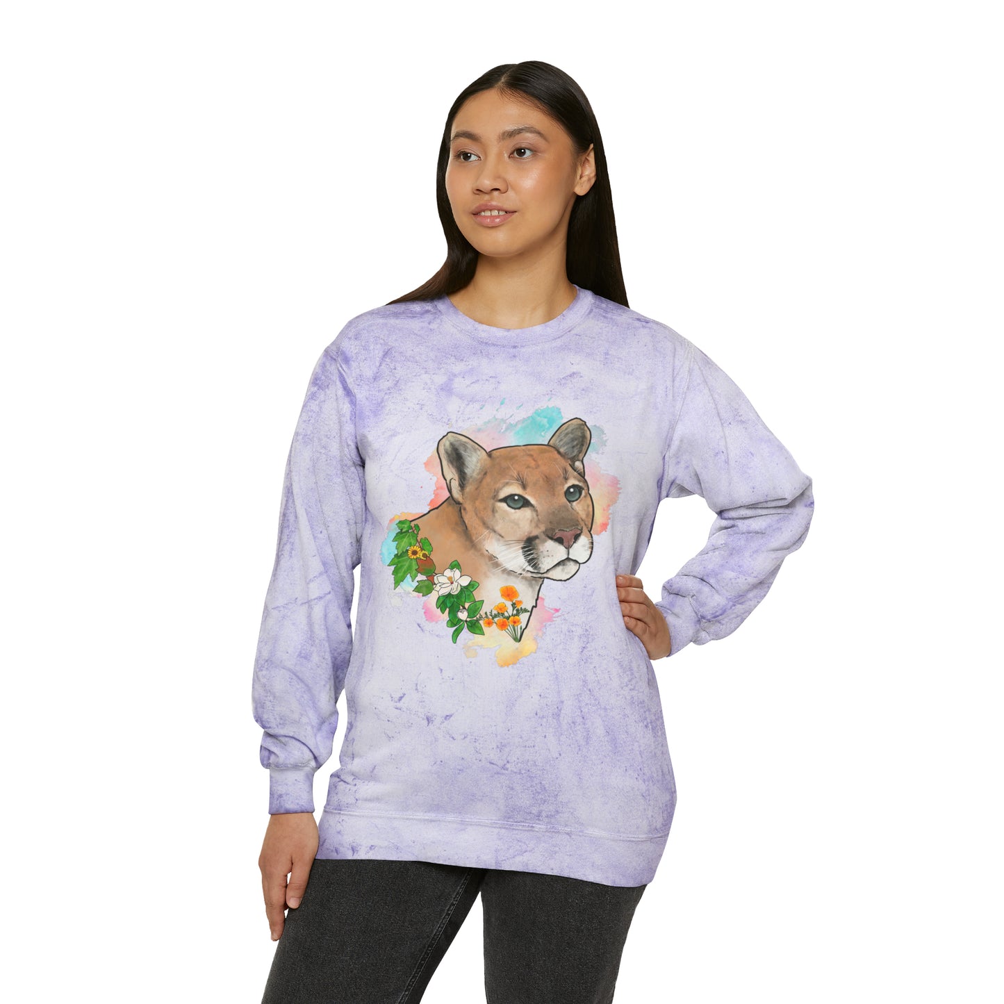 Mountain Lion Comfort Colors Crewneck Sweatshirt