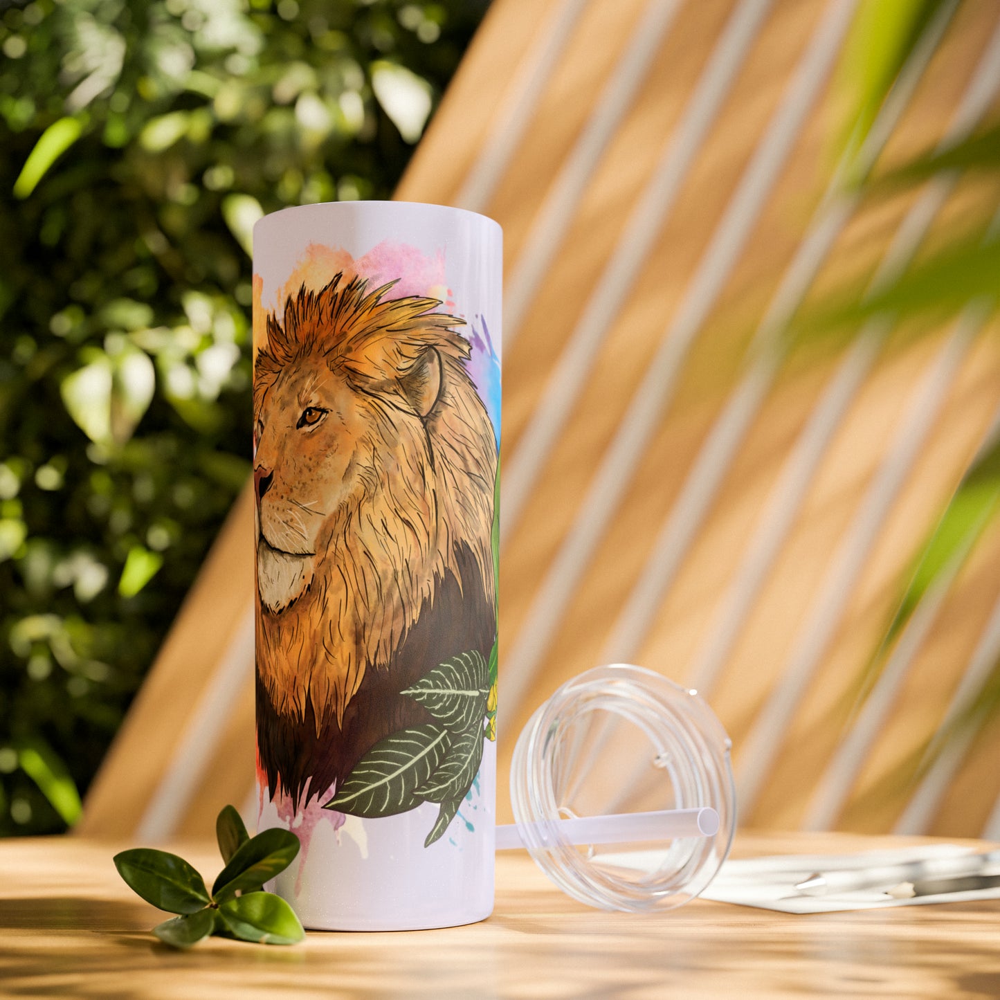 Lion Tumbler with Straw, 20oz