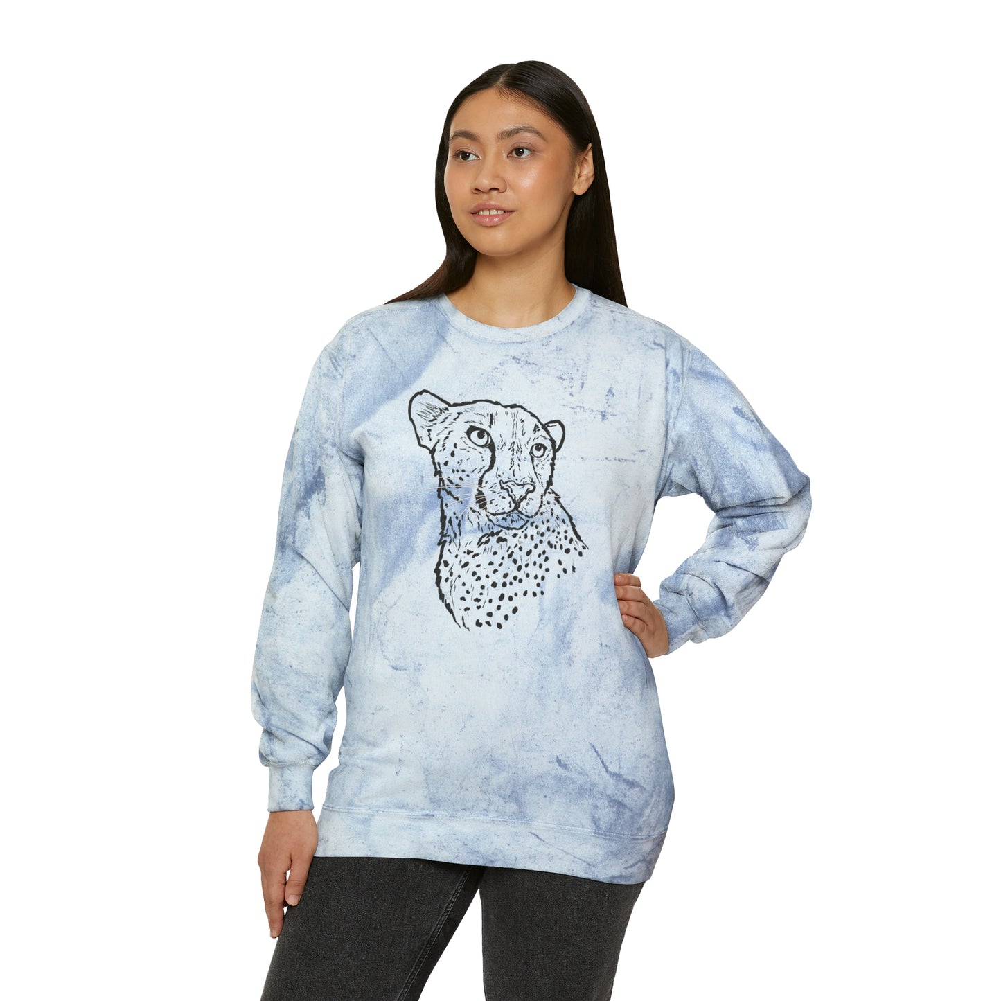 Cheetah Front and Back Crewneck Sweatshirt