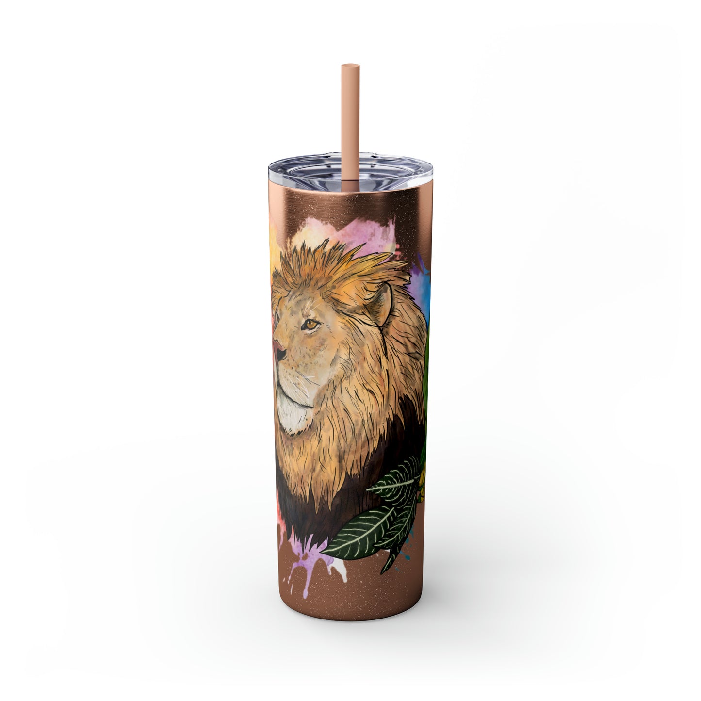 Lion Tumbler with Straw, 20oz