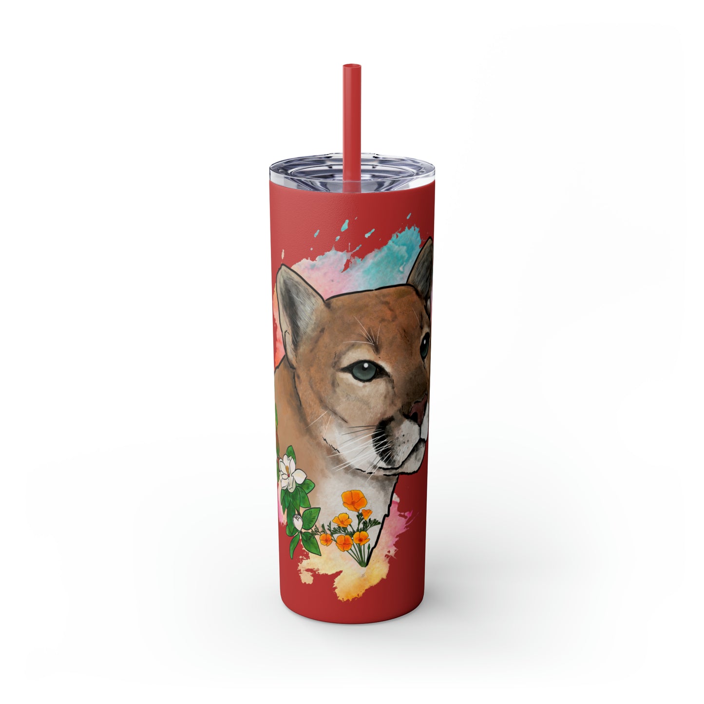 Mountain Lion Tumbler with Straw, 20oz