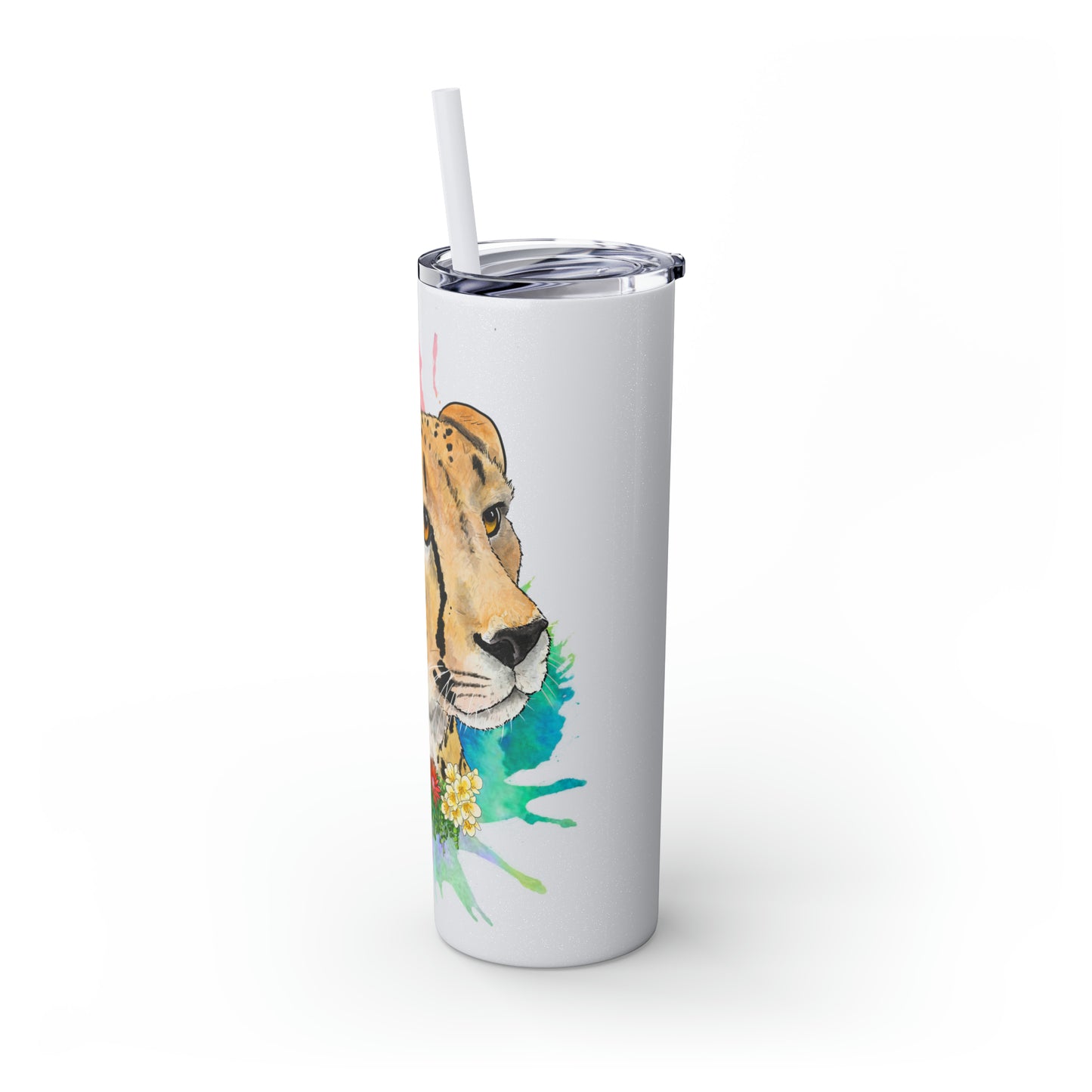 Cheetah Tumbler with Straw, 20oz