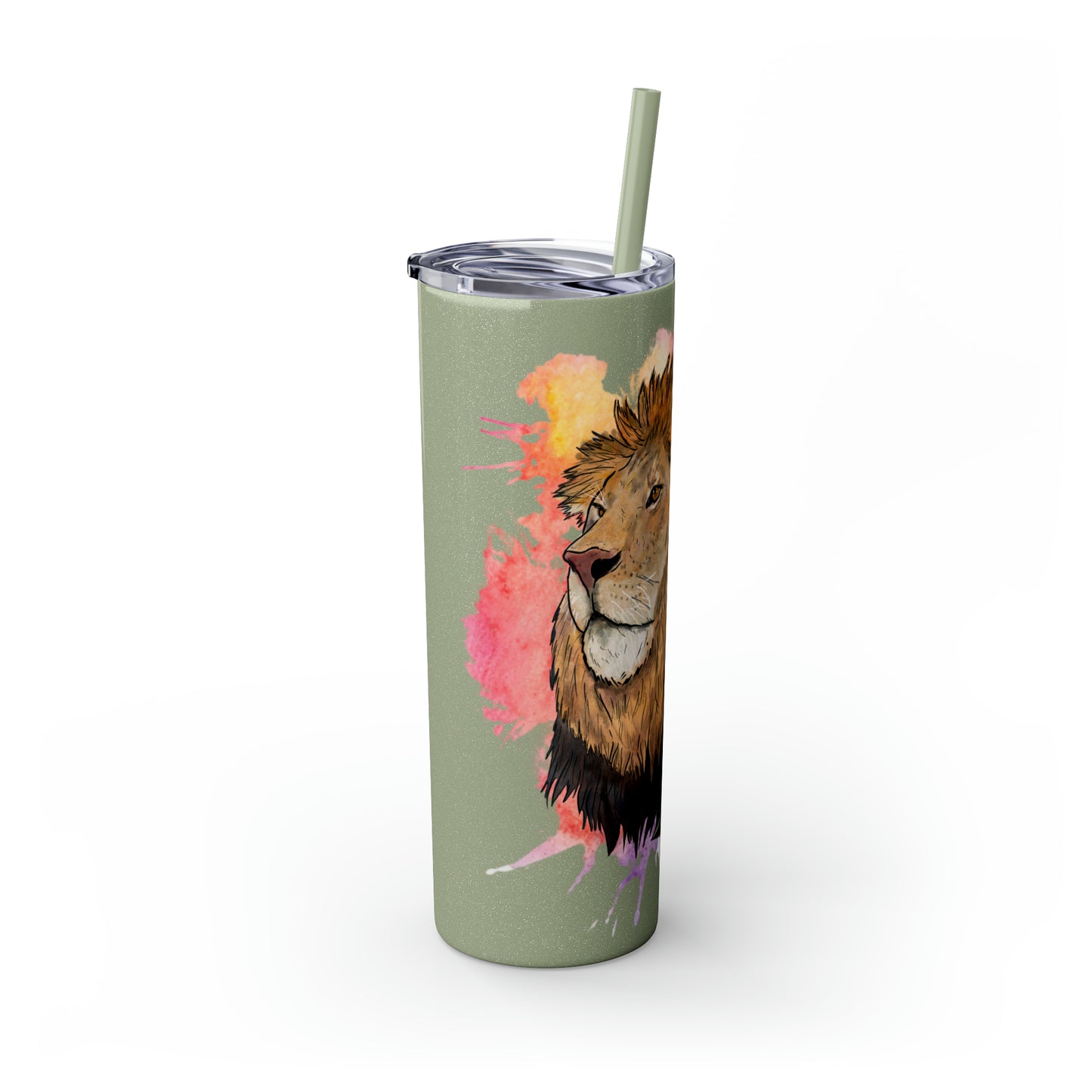 Lion Tumbler with Straw, 20oz