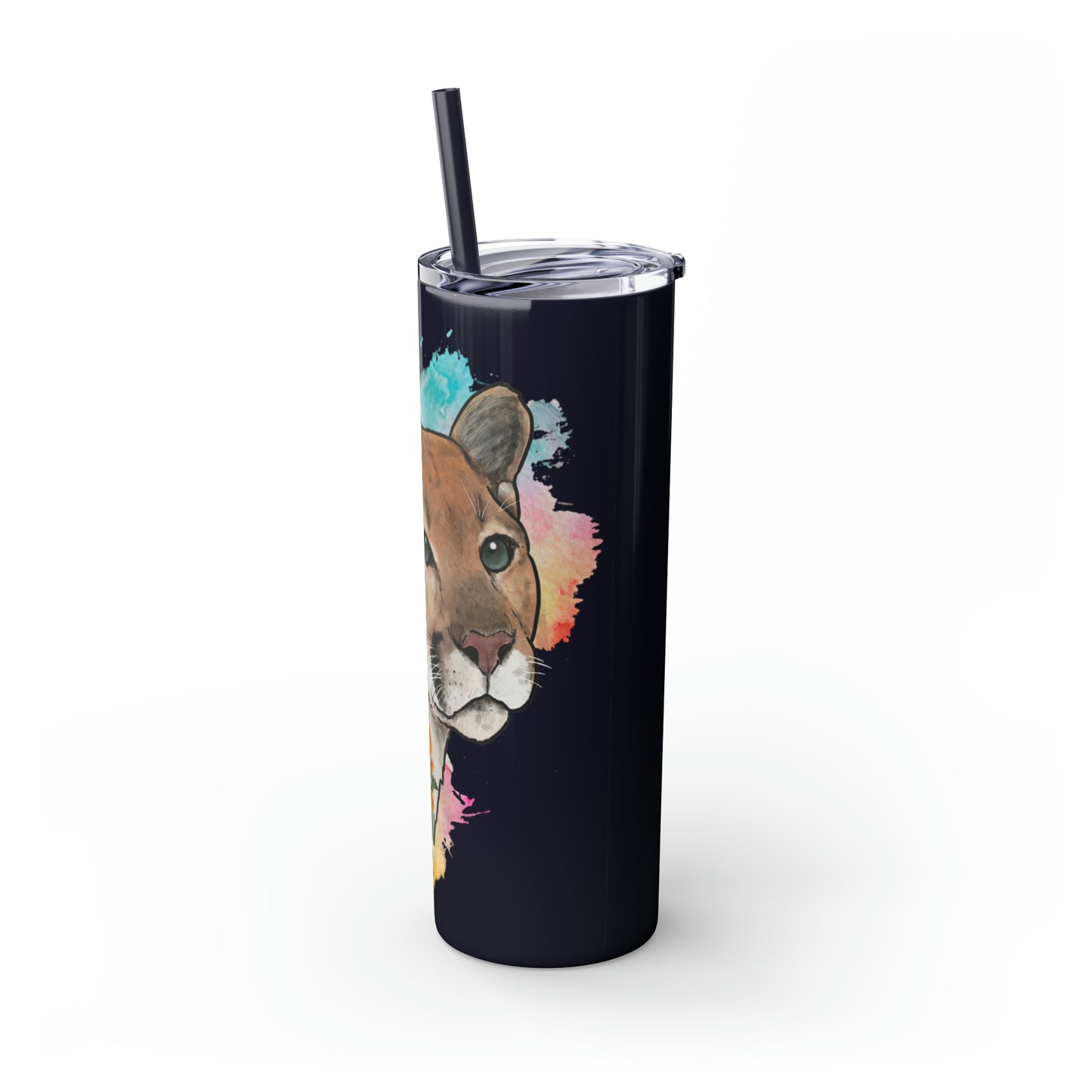 Mountain Lion Tumbler with Straw, 20oz