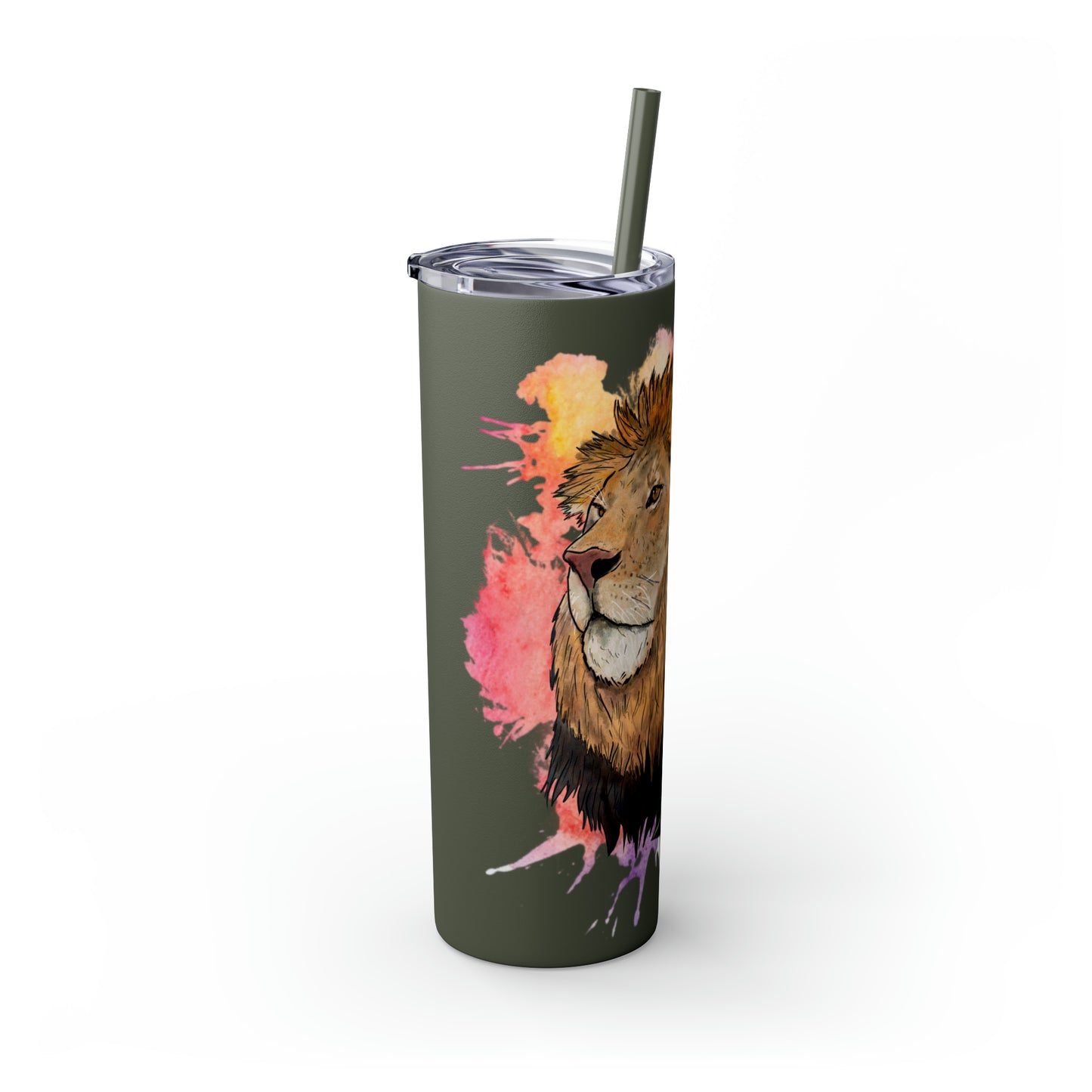 Lion Tumbler with Straw, 20oz