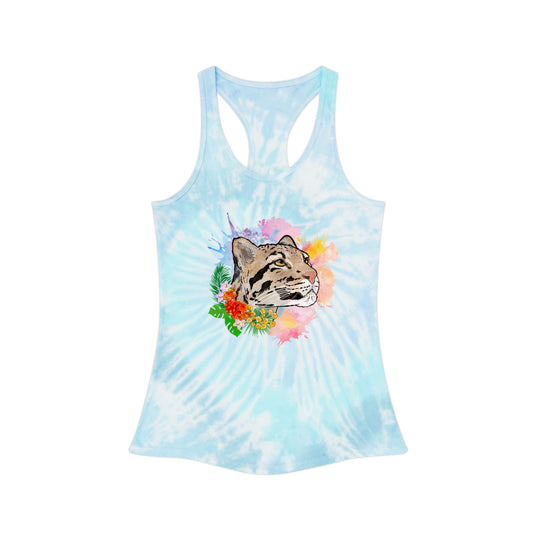 Clouded Leopard Tie Dye Racerback Tank Top