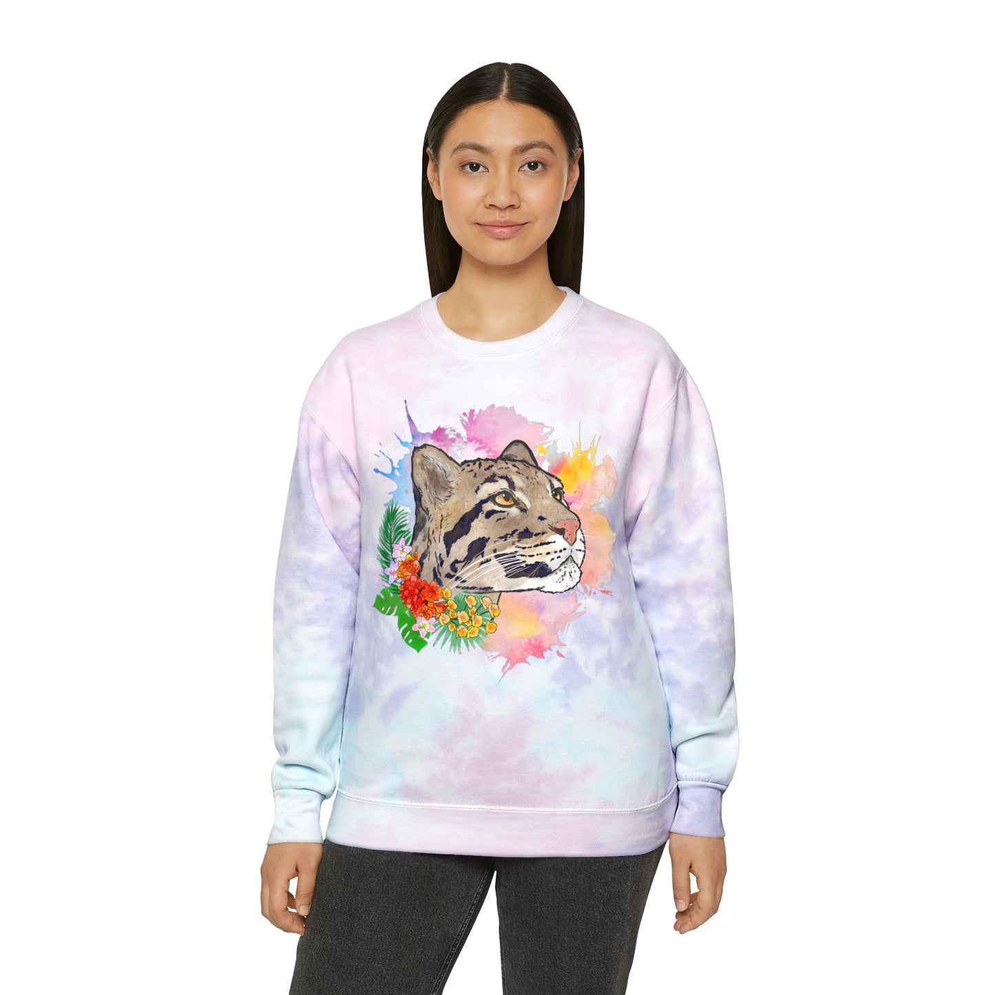 Clouded Leopard Tie-Dye Sweatshirt