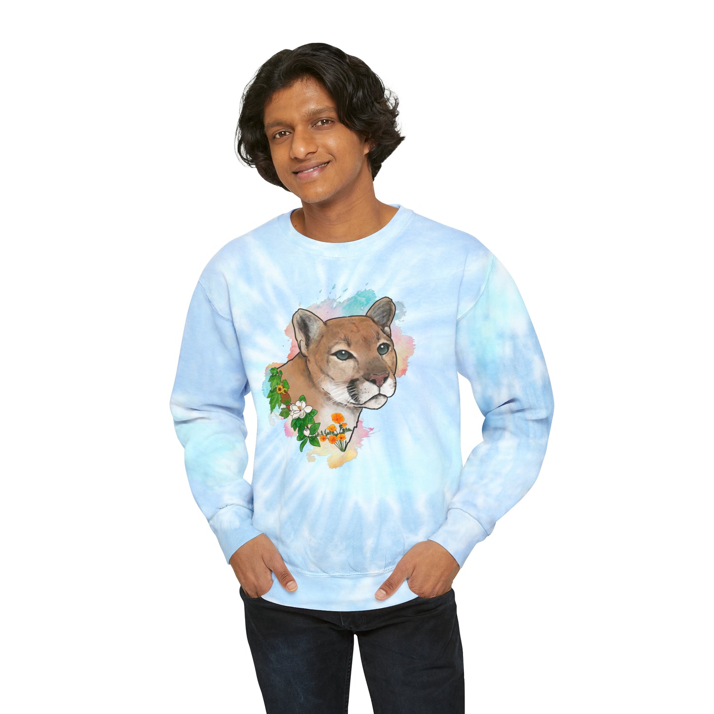 Mountain Lion Tie-Dye Sweatshirt