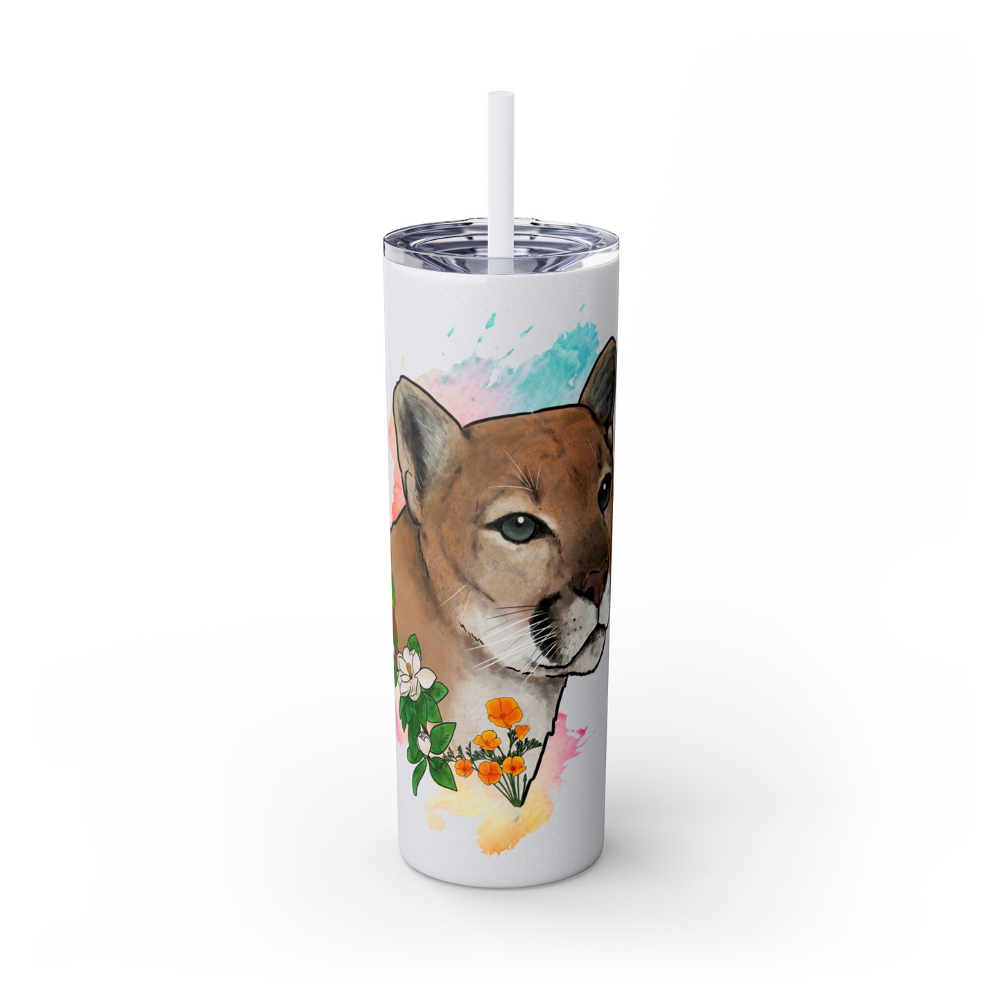 Mountain Lion Tumbler with Straw, 20oz