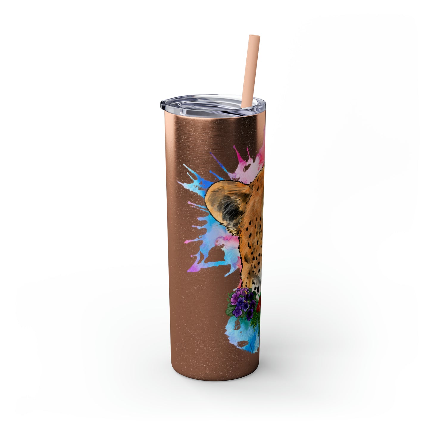 Cheetah Tumbler with Straw, 20oz