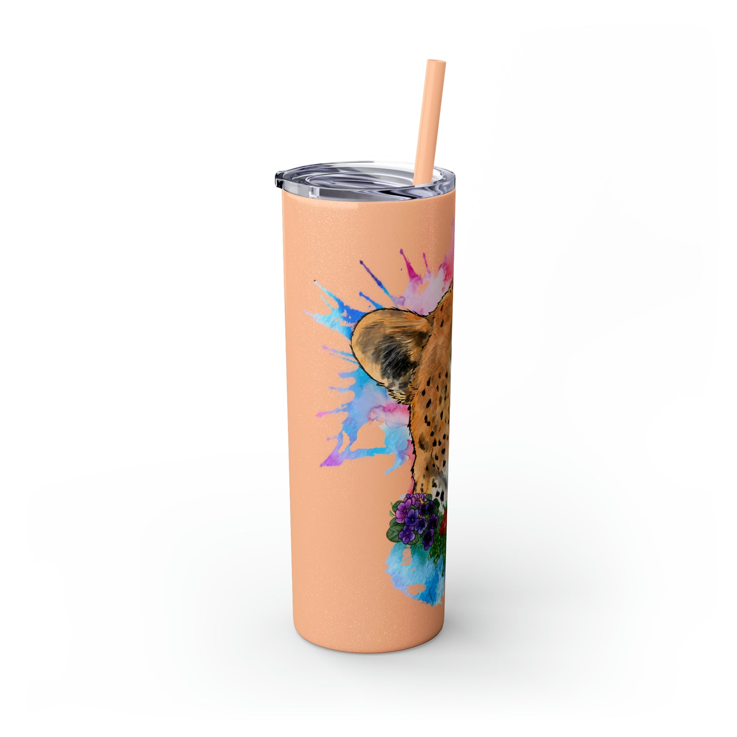Cheetah Tumbler with Straw, 20oz