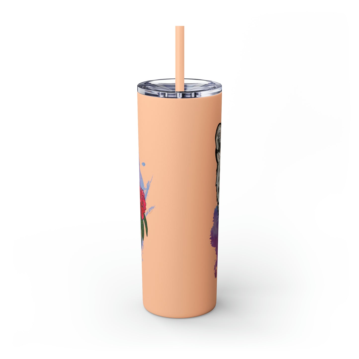 Snow Leopard Tumbler with Straw, 20oz
