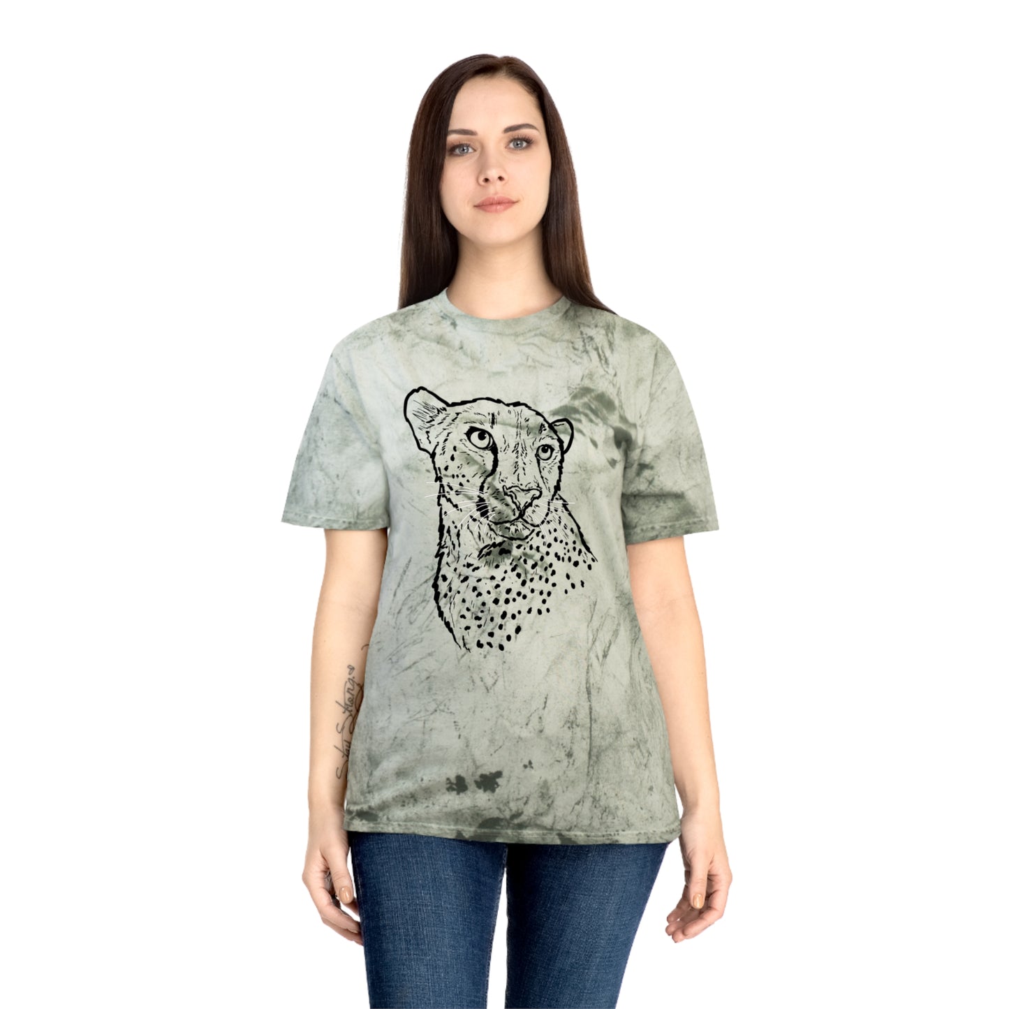 Cheetah Front and Back Color Blast T-Shirt