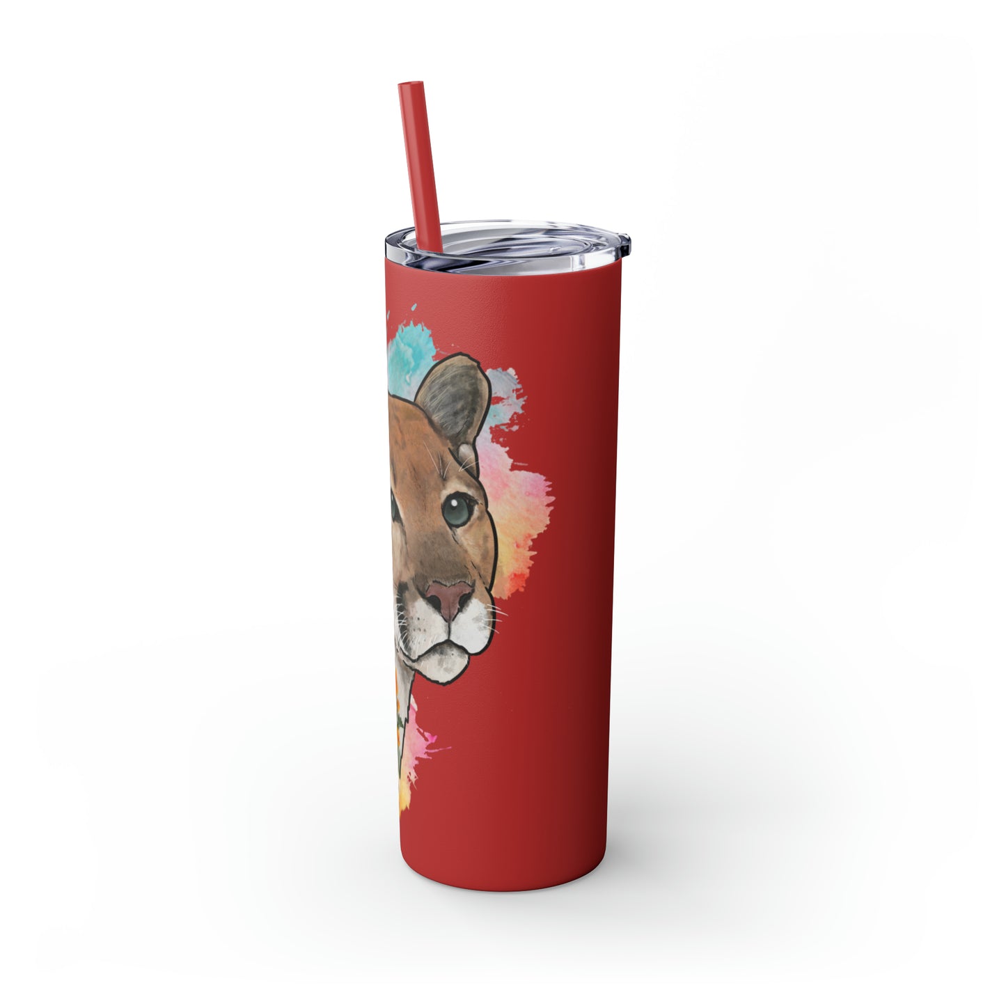 Mountain Lion Tumbler with Straw, 20oz