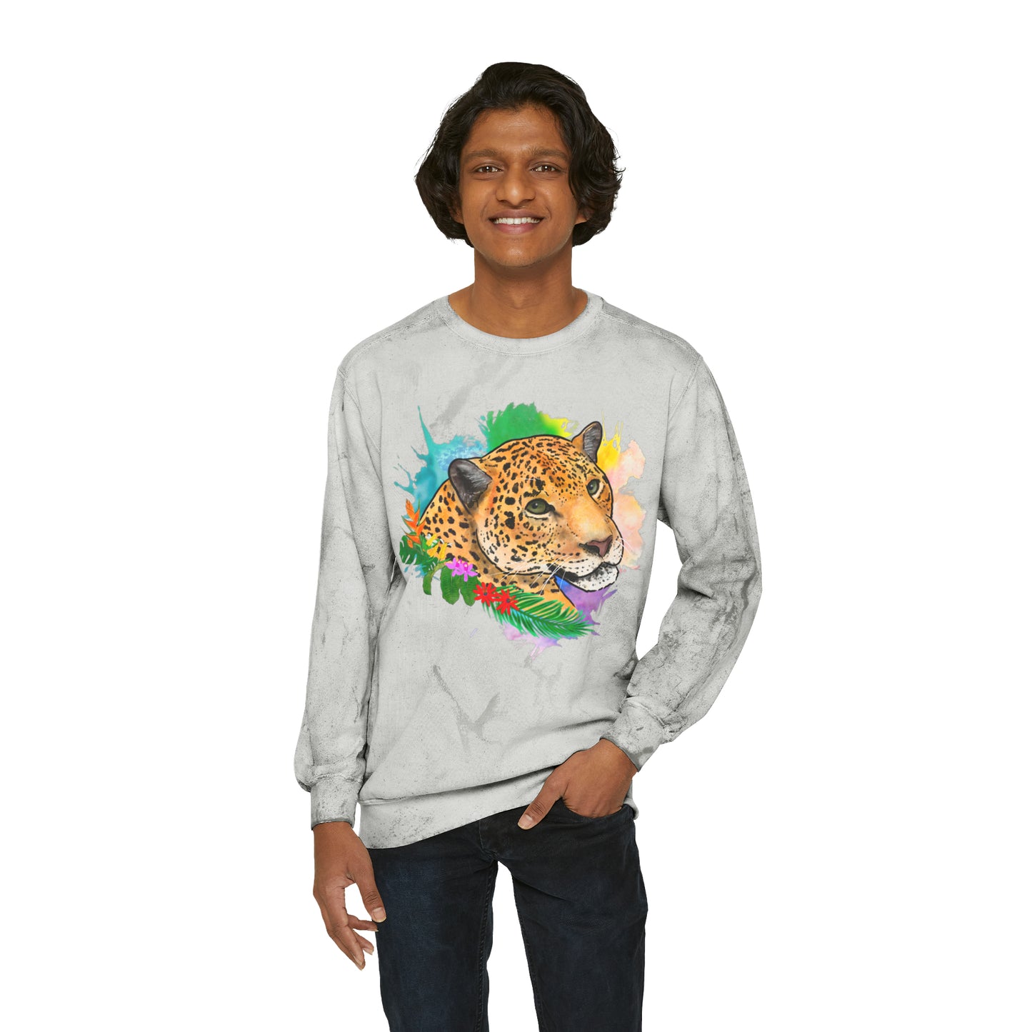 Jaguar Floral Comfort Colors Crewneck Sweatshirt