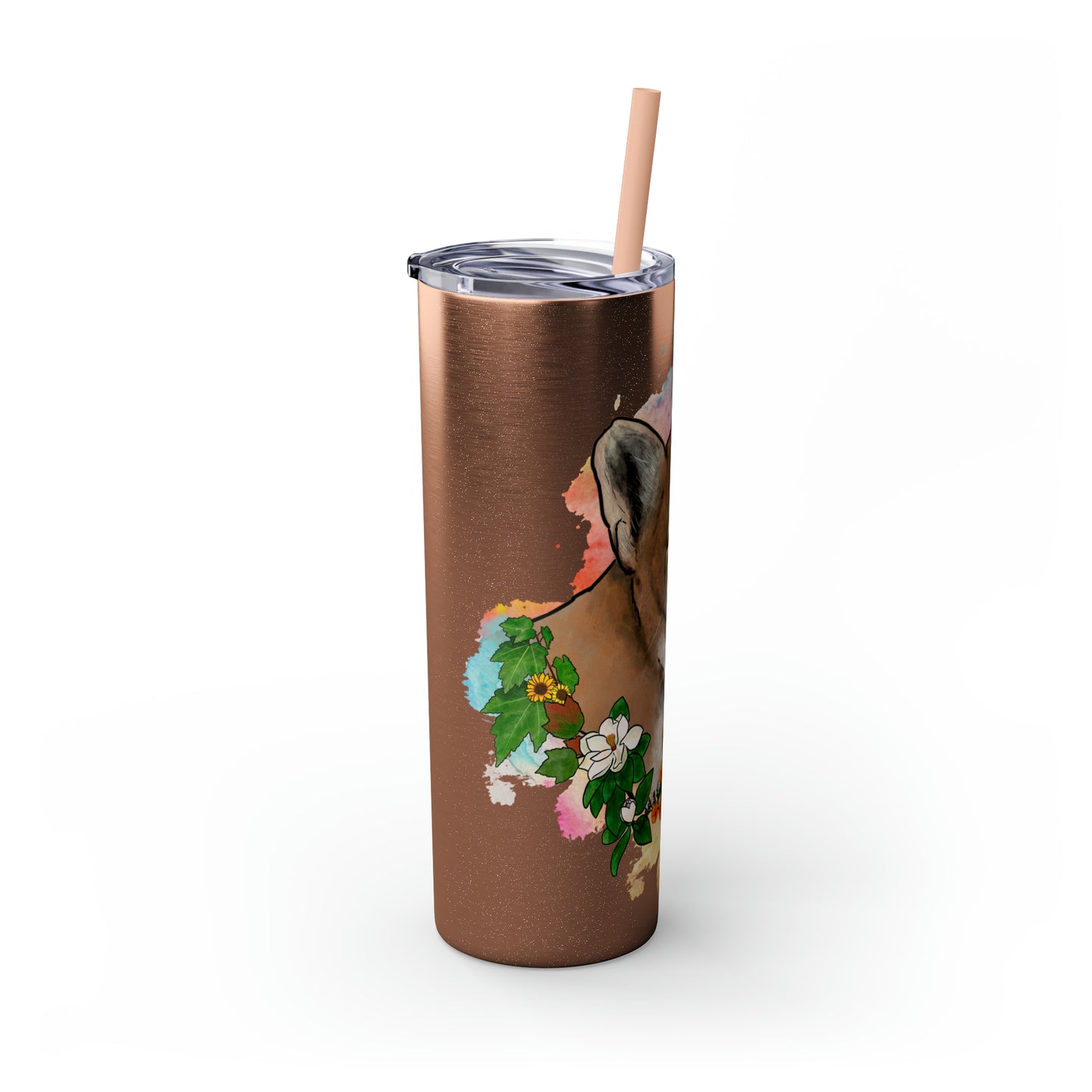 Mountain Lion Tumbler with Straw, 20oz