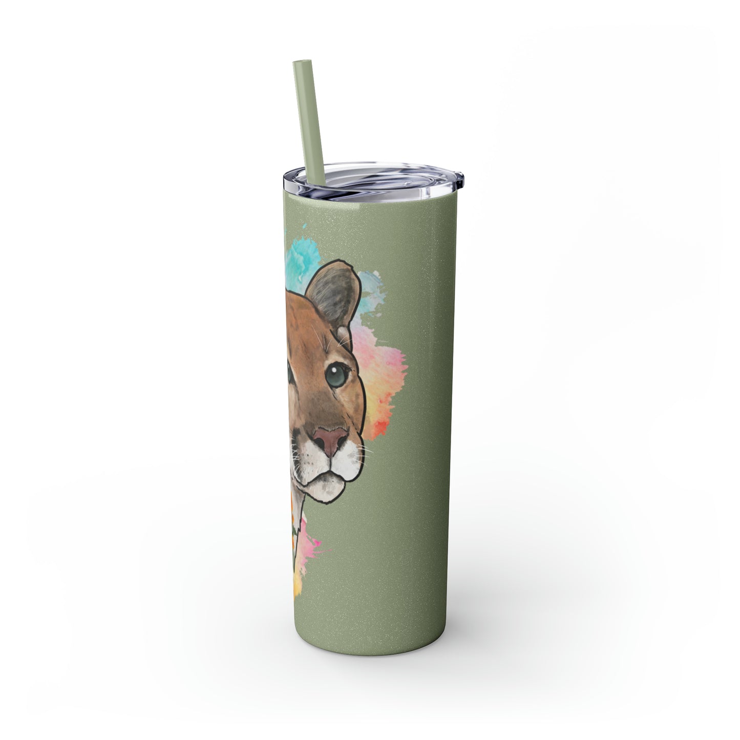 Mountain Lion Tumbler with Straw, 20oz