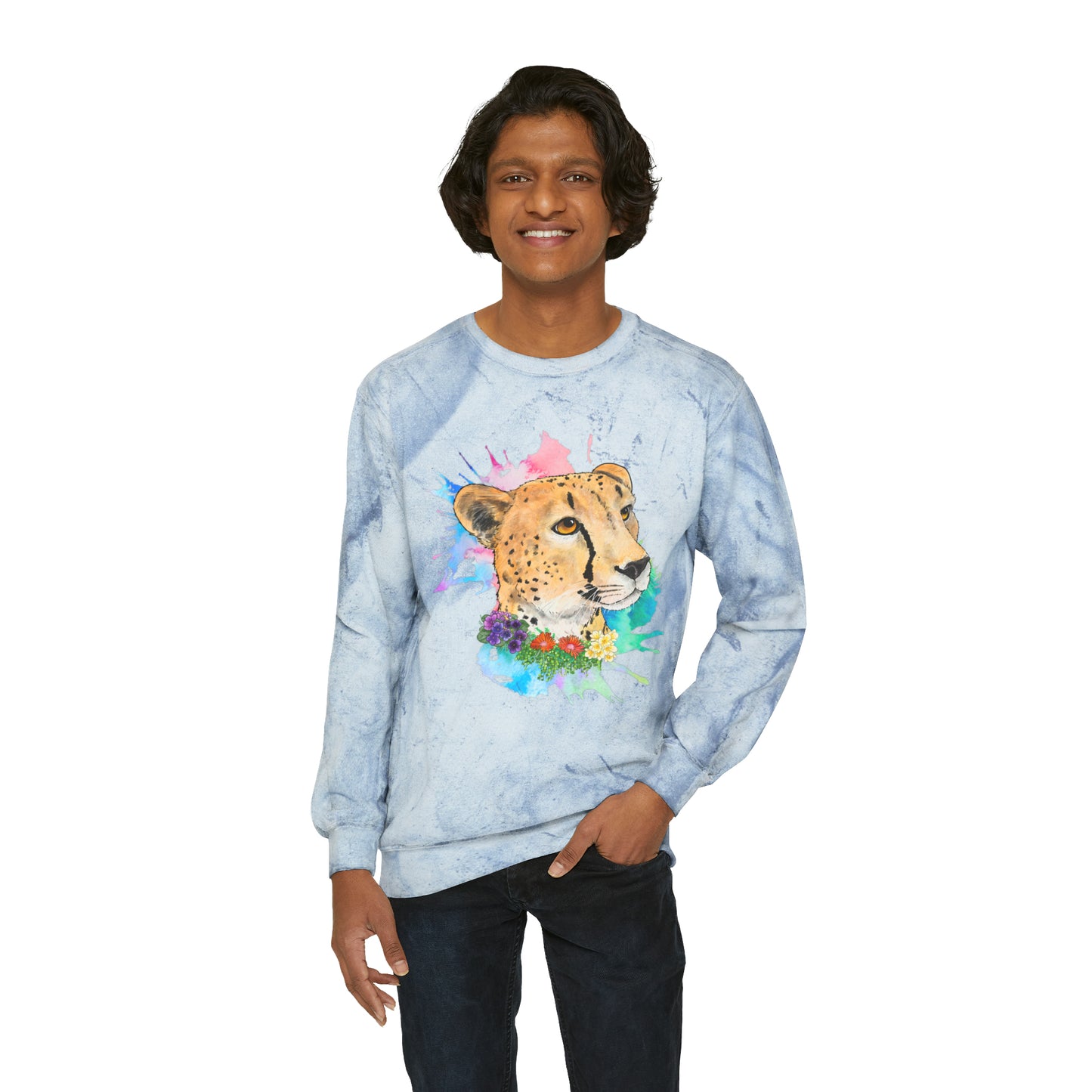 Cheetah Color Blast Crewneck Sweatshirt