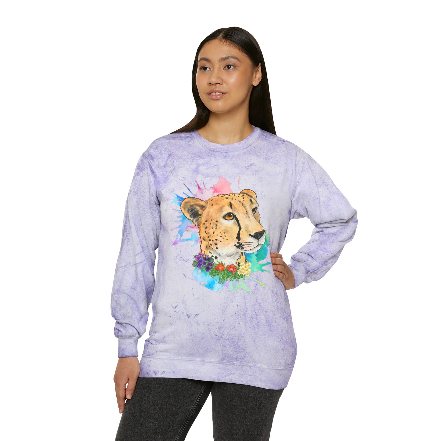 Cheetah Color Blast Crewneck Sweatshirt