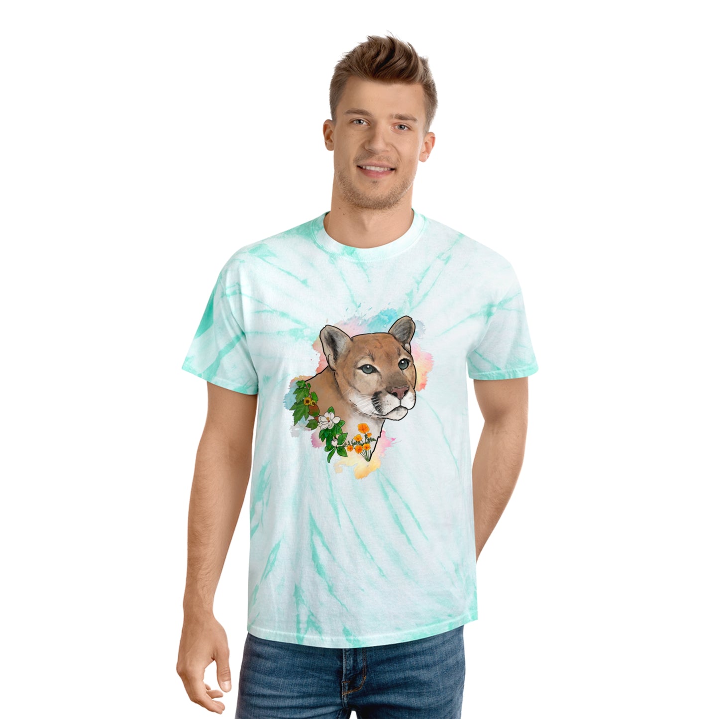 Mountain Lion Tie-Dye Tee, Cyclone
