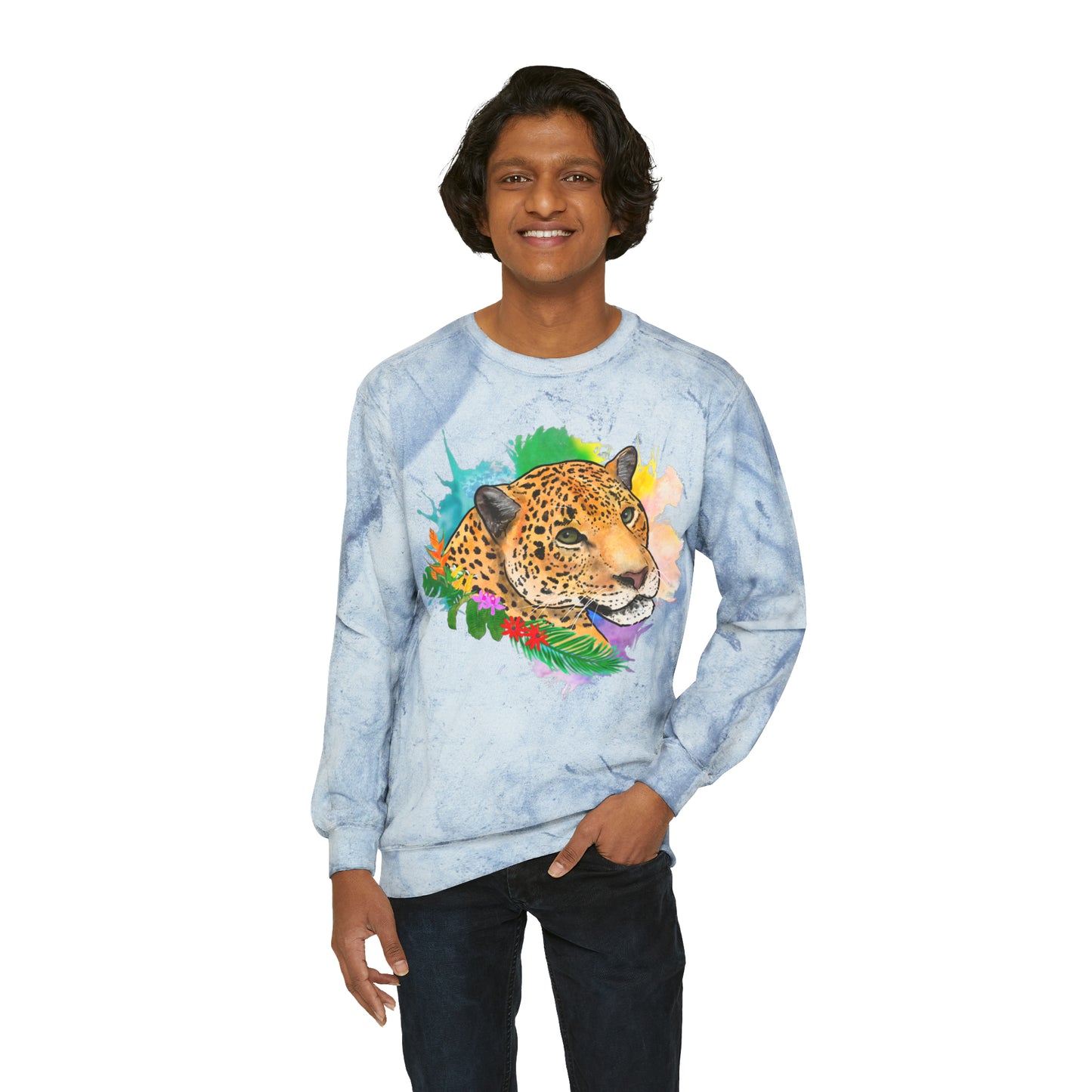 Jaguar Floral Comfort Colors Crewneck Sweatshirt