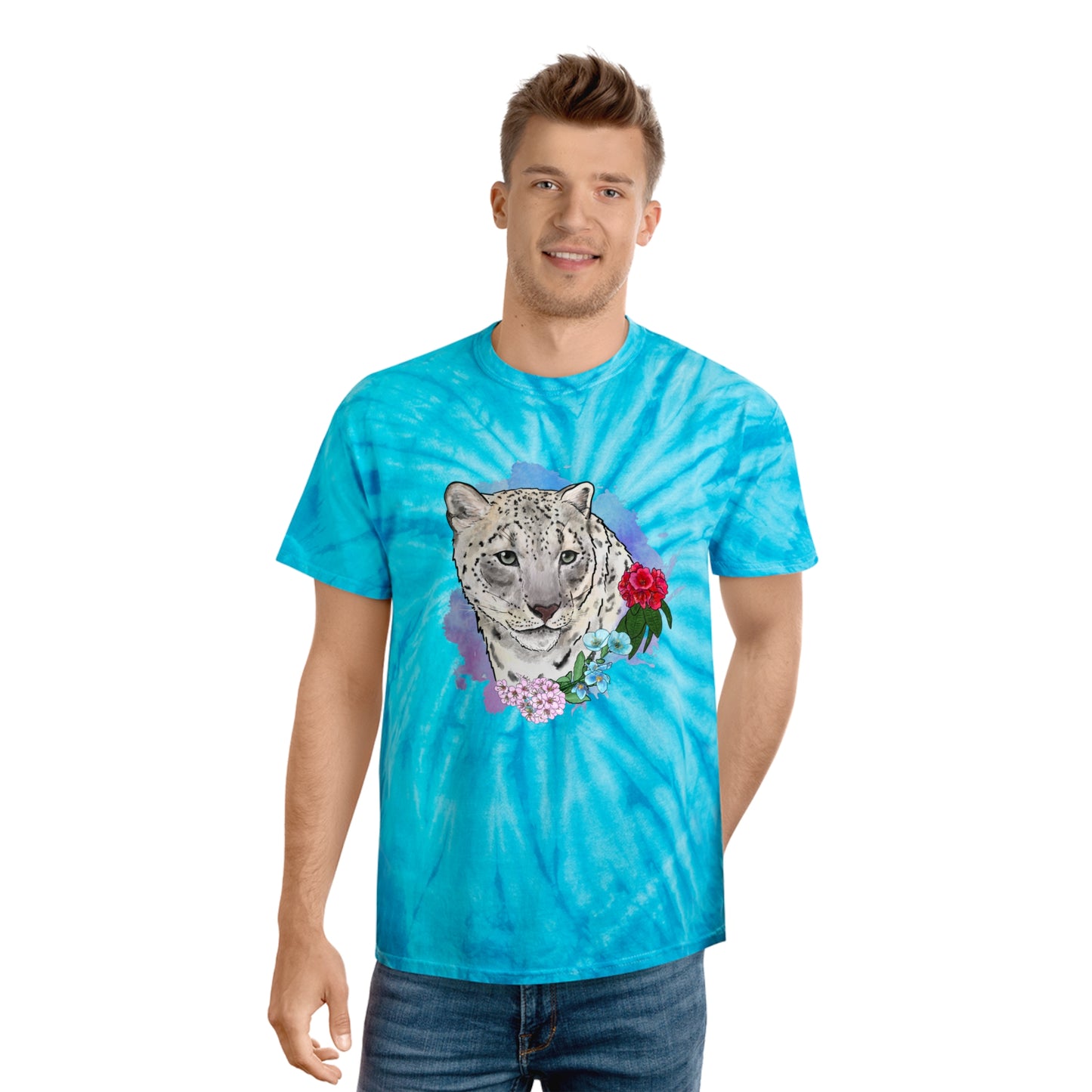 Snow Leopard Tie-Dye Tee, Cyclone