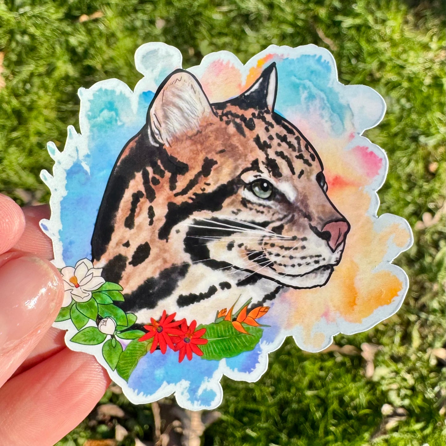 Small cat floral sticker pack
