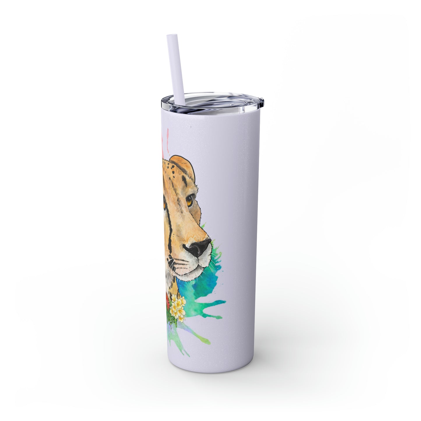 Cheetah Tumbler with Straw, 20oz