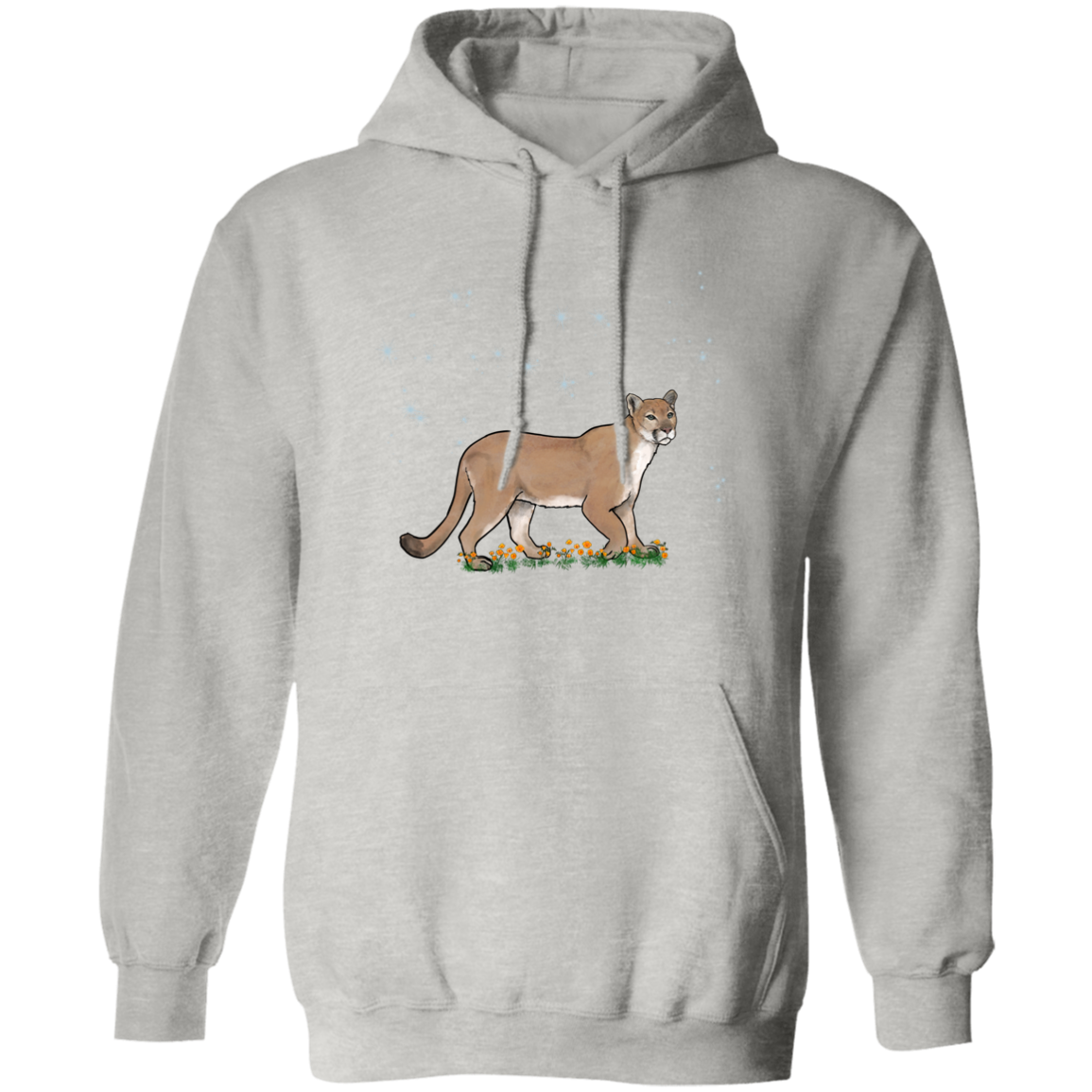 Mountain lion flower scene