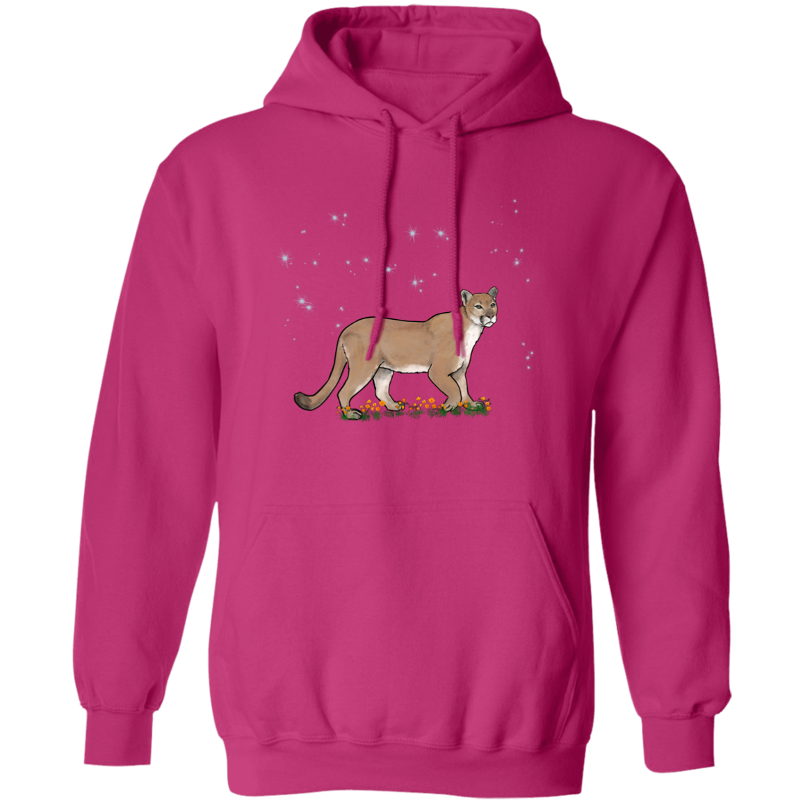 Mountain lion flower scene