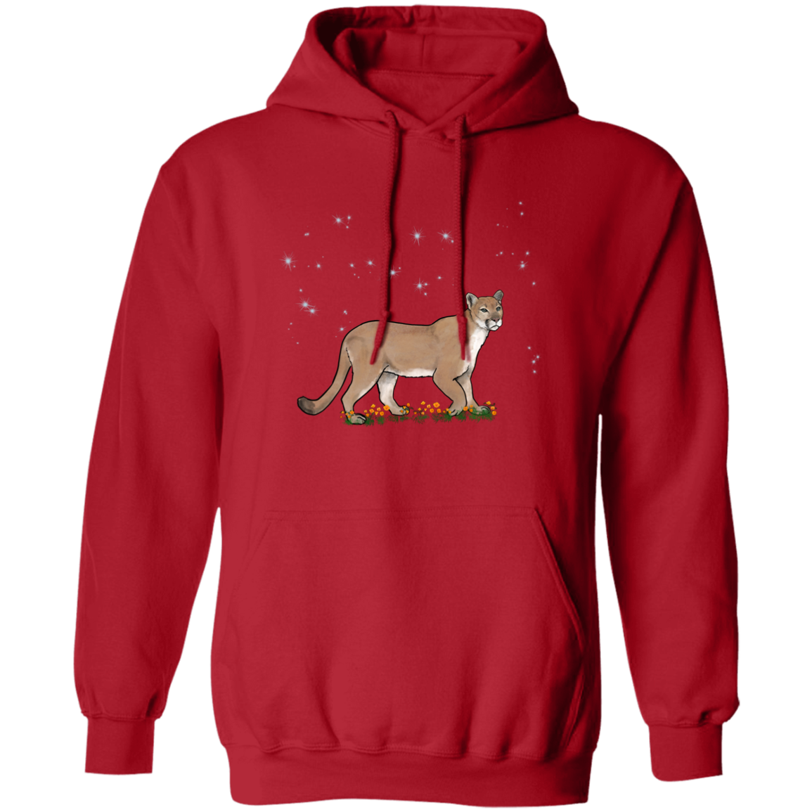 Mountain lion flower scene