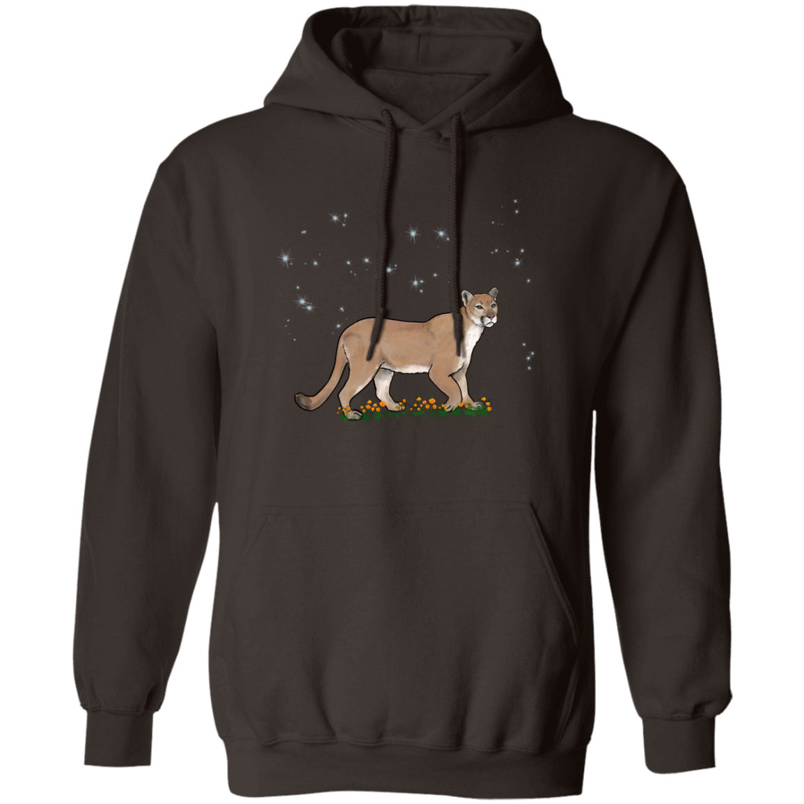 Mountain lion flower scene