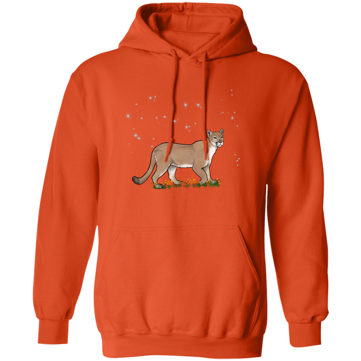 Mountain lion flower scene