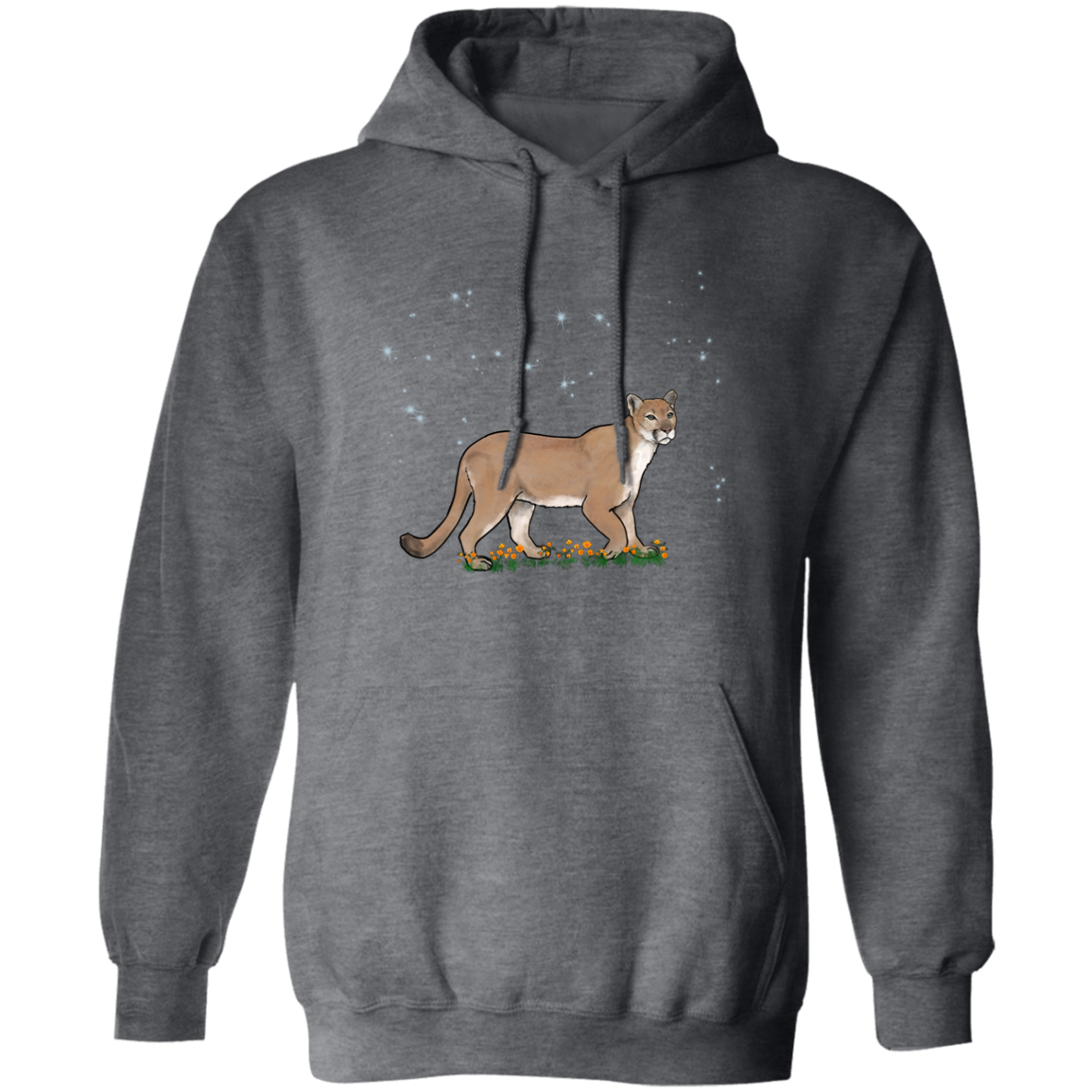 Mountain lion flower scene