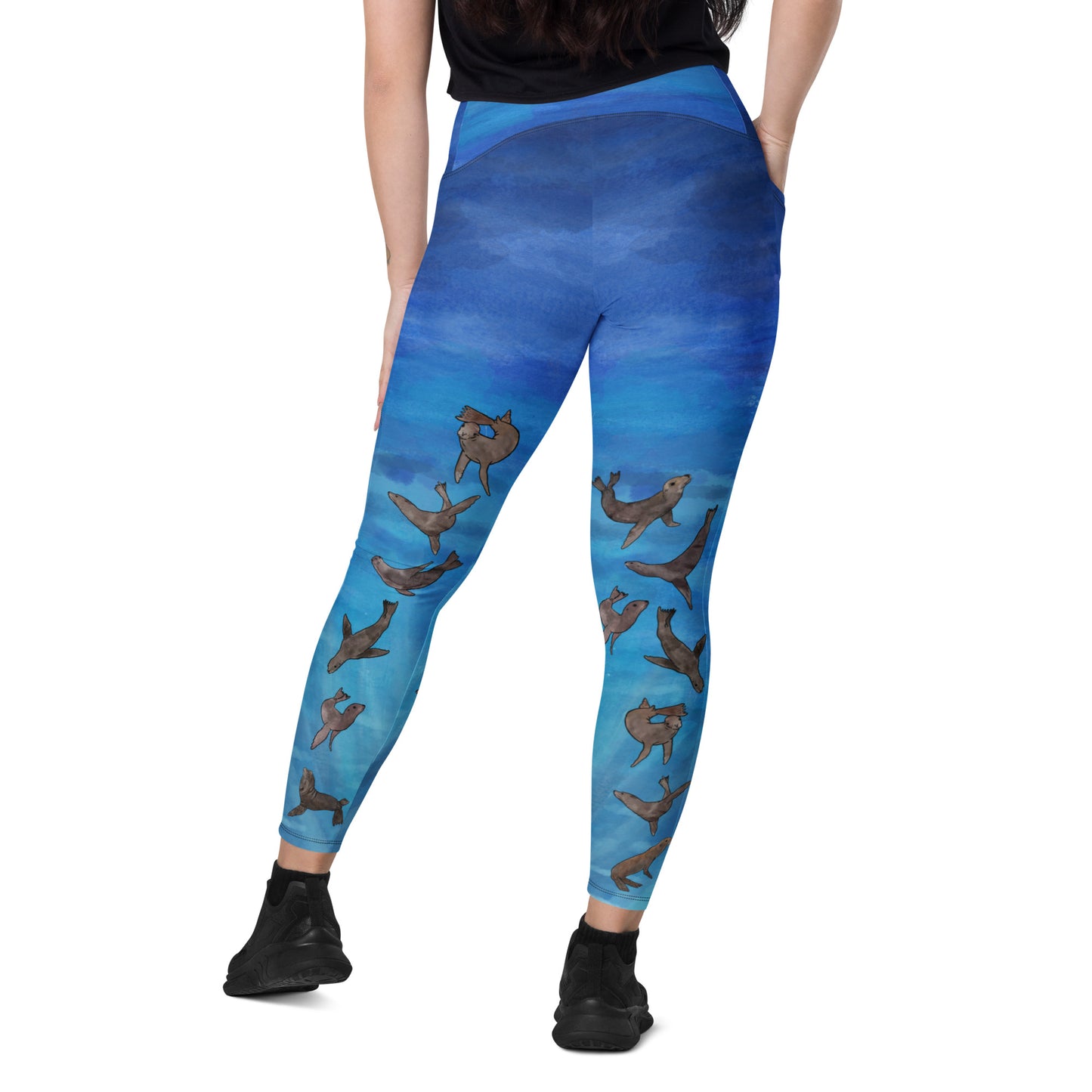 Sea Lion Crossover leggings with pockets