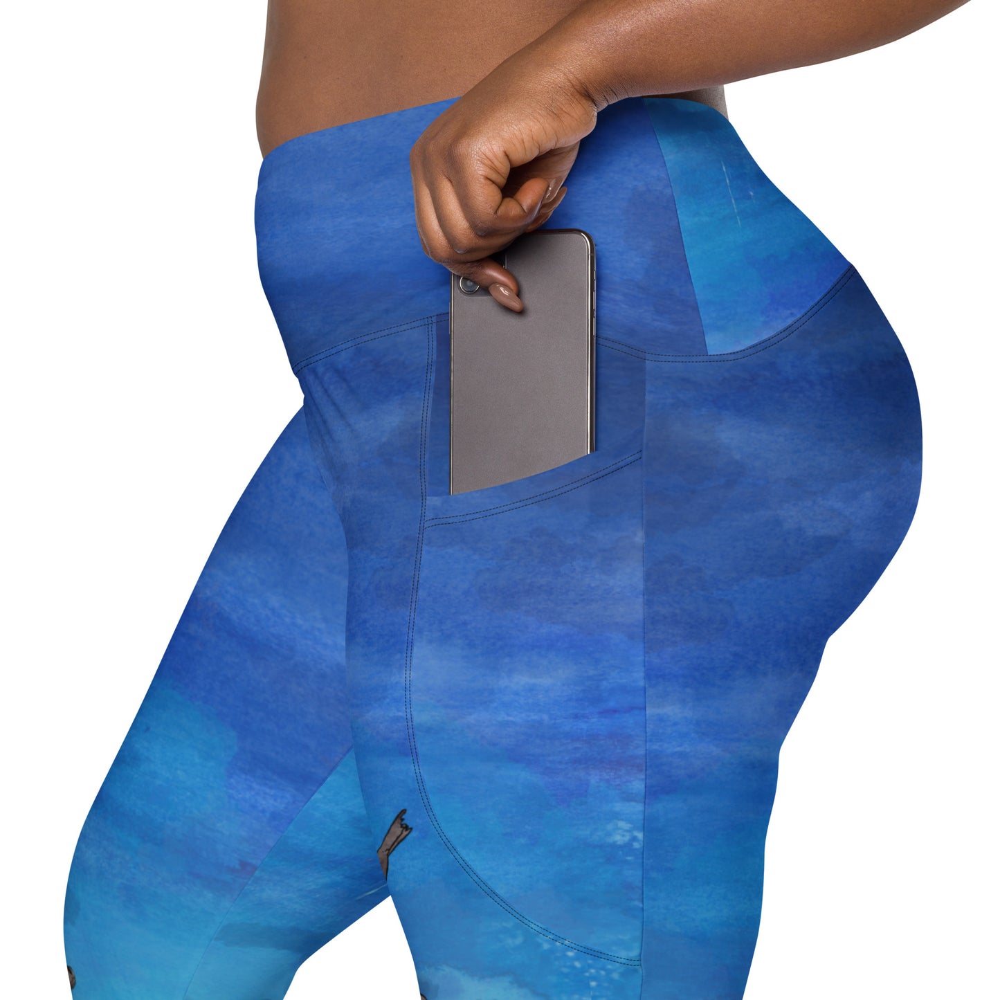 Sea Lion Crossover leggings with pockets