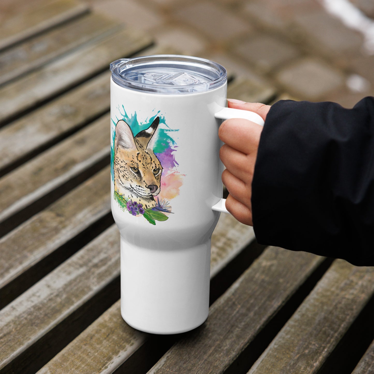 Serval Travel mug with a handle